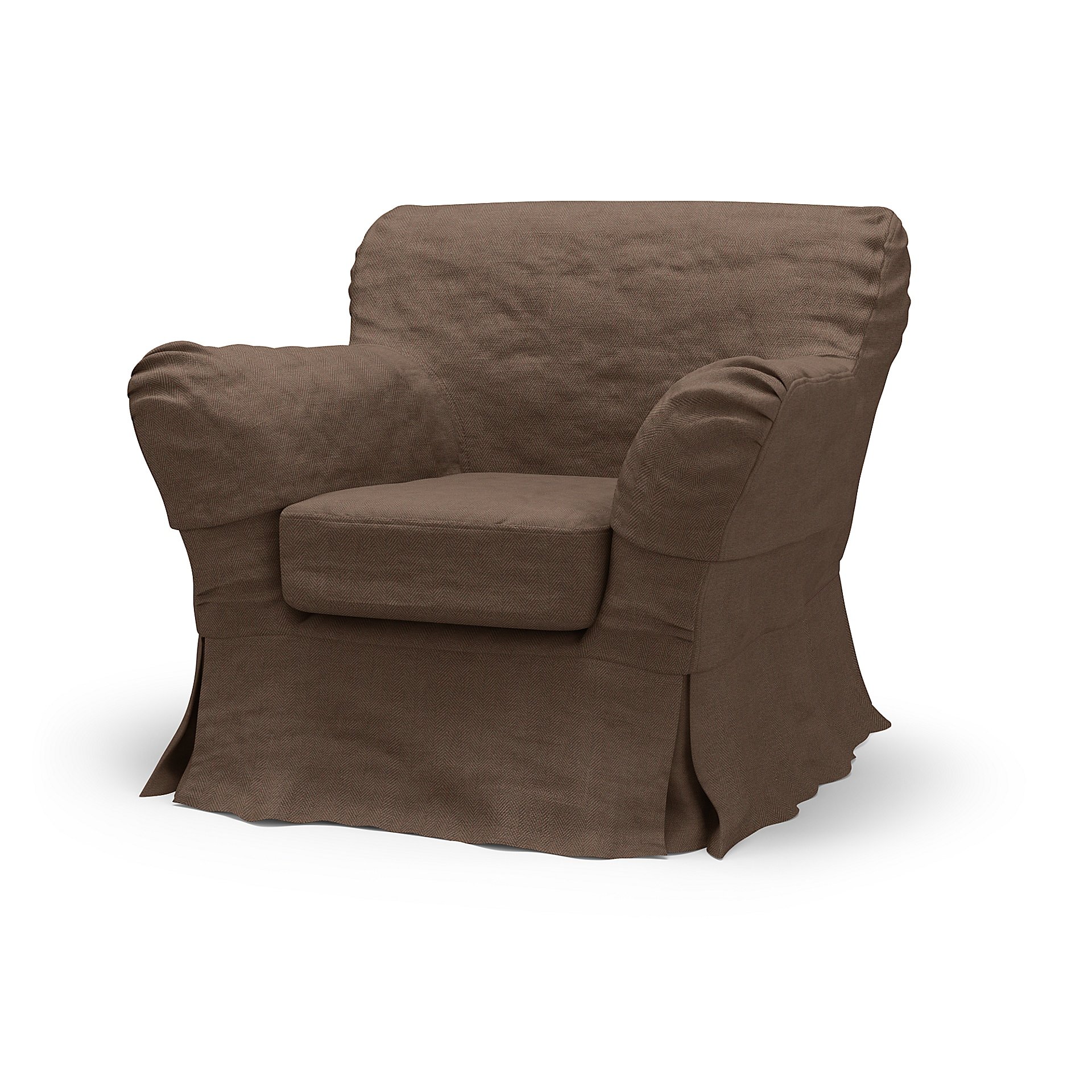 IKEA - Tomelilla Low Back Armchair Cover (Large), Chocolate, Boucle & Texture - Bemz