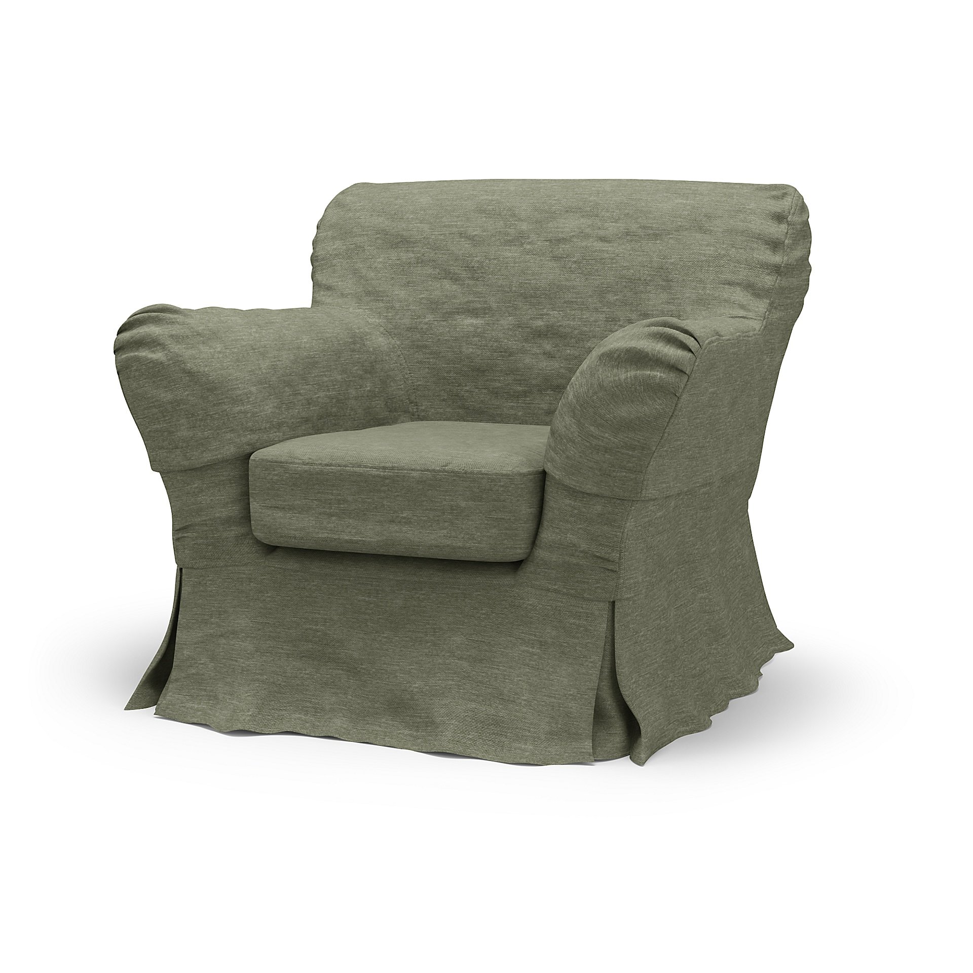 IKEA - Tomelilla Low Back Armchair Cover (Large), Green Grey, Velvet - Bemz
