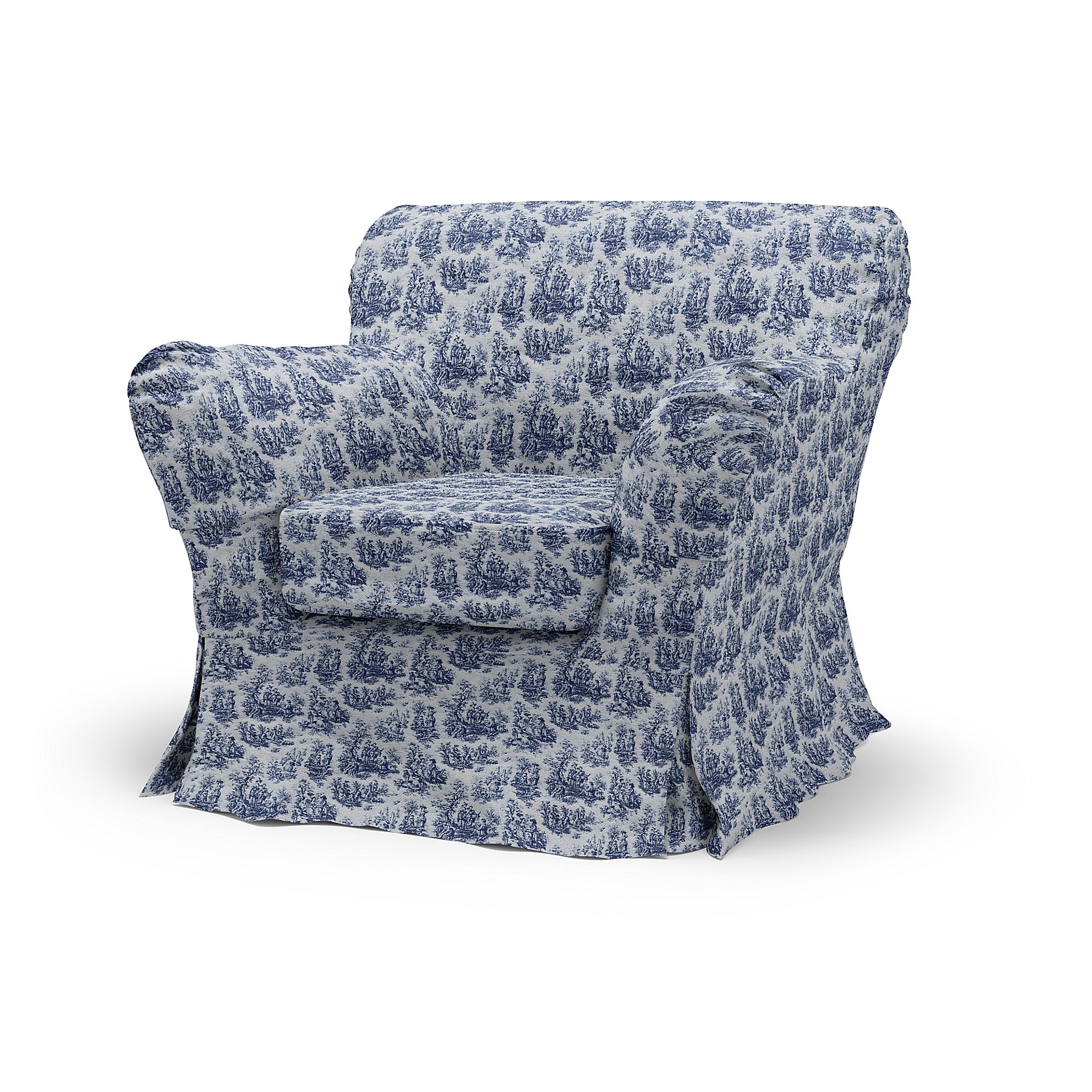 IKEA - Tomelilla Low Back Armchair Cover (Large), Dark Blue, Boucle & Texture - Bemz