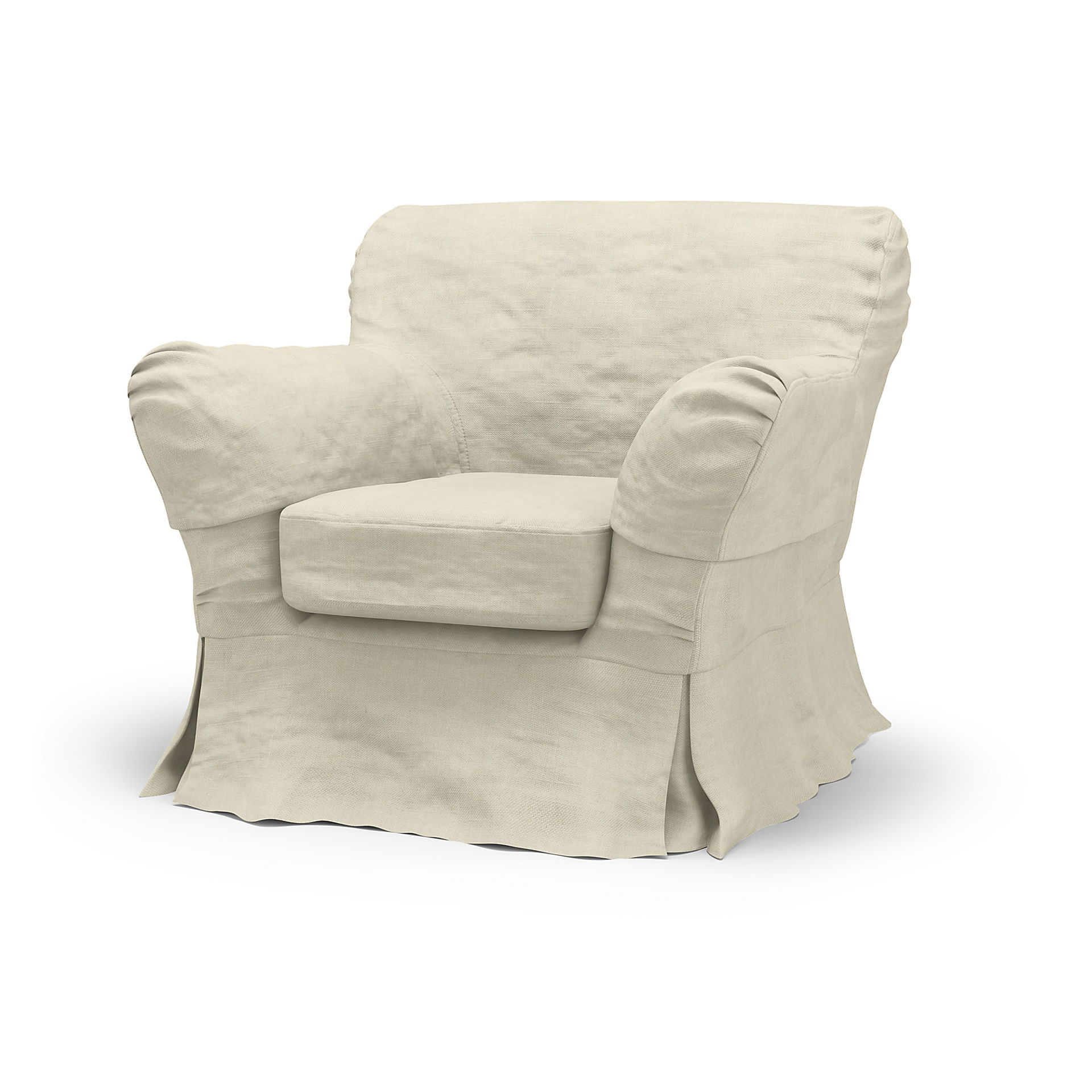 IKEA - Tomelilla Low Back Armchair Cover (Standard model) Loose Fit, White, Linen - Bemz