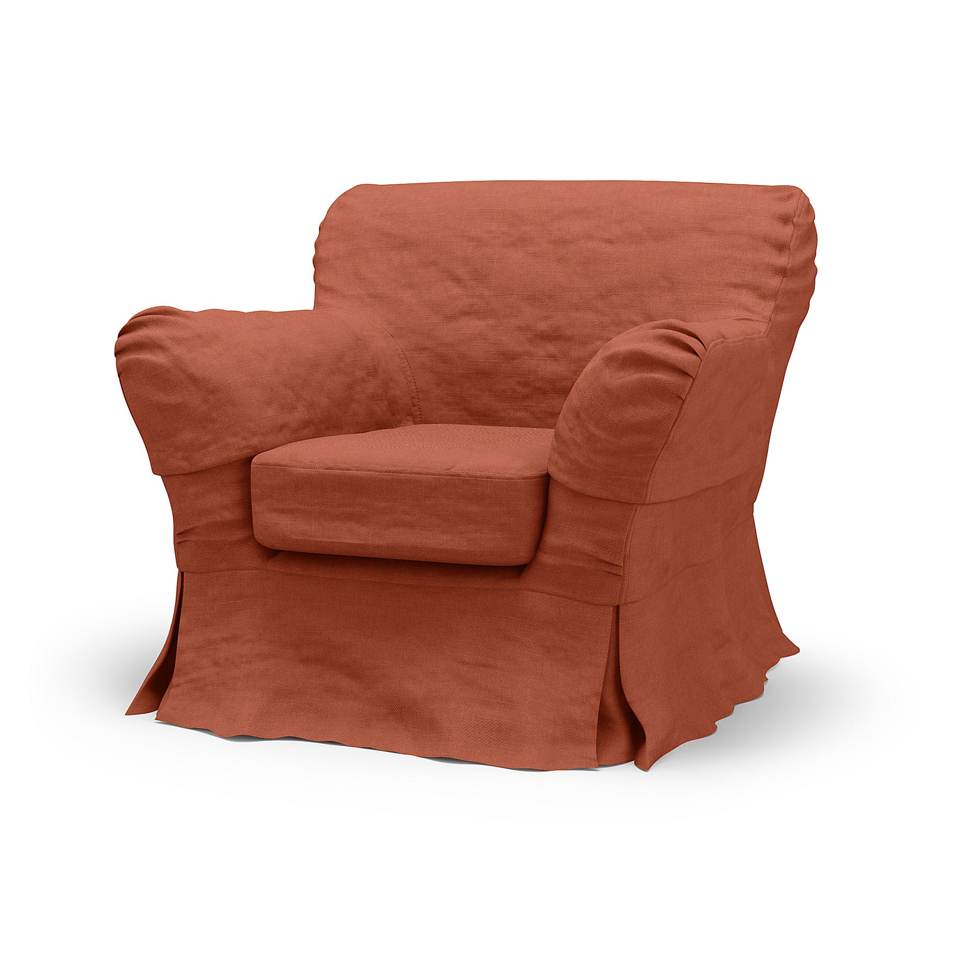 IKEA - Tomelilla Low Back Armchair Cover (Standard model) Loose Fit, Burnt Orange, Linen - Bemz