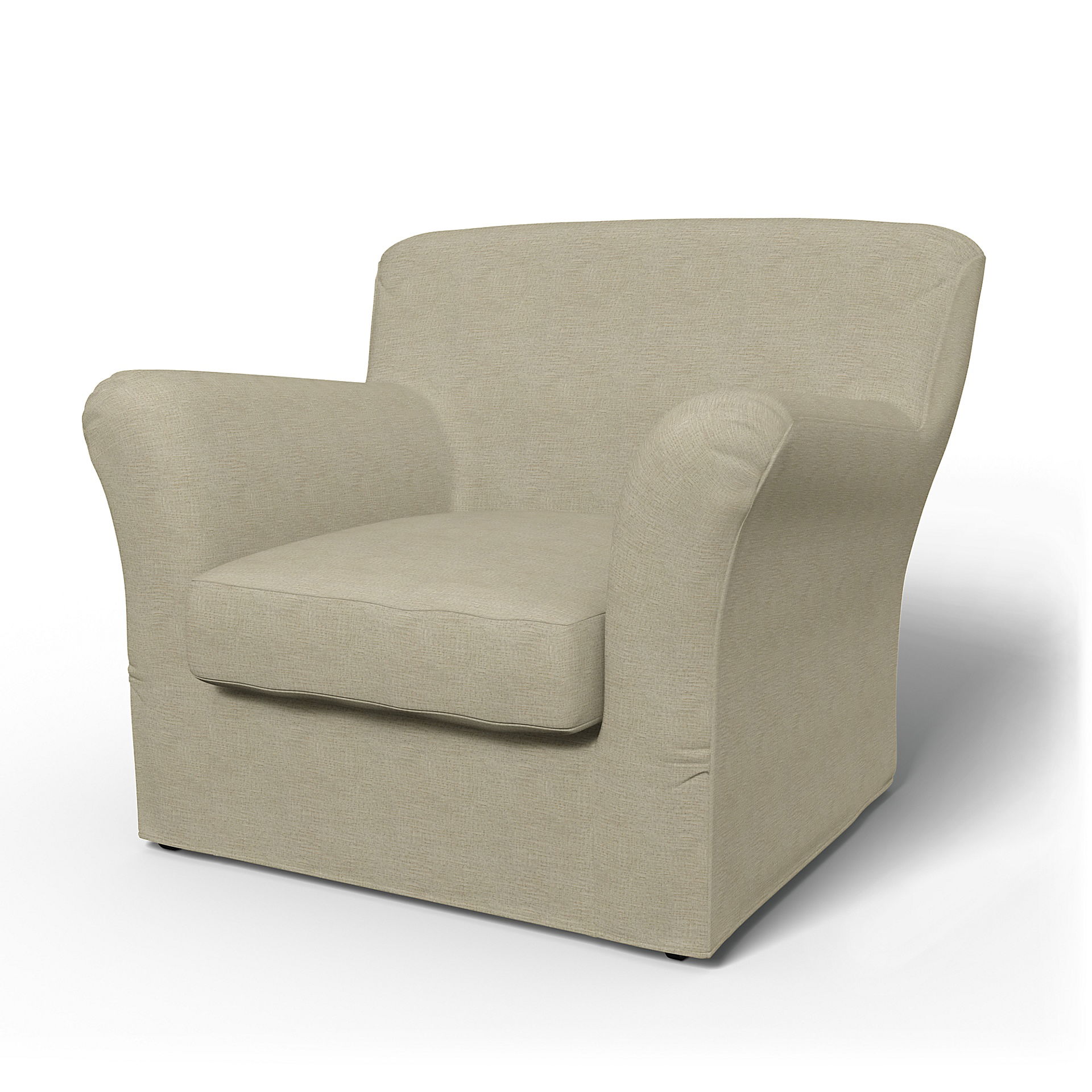 IKEA - Överdrag till Tomelilla fåtölj med låg rygg (standard modell), Soft White, BOUCLÉ & TEXTUR - Bemz