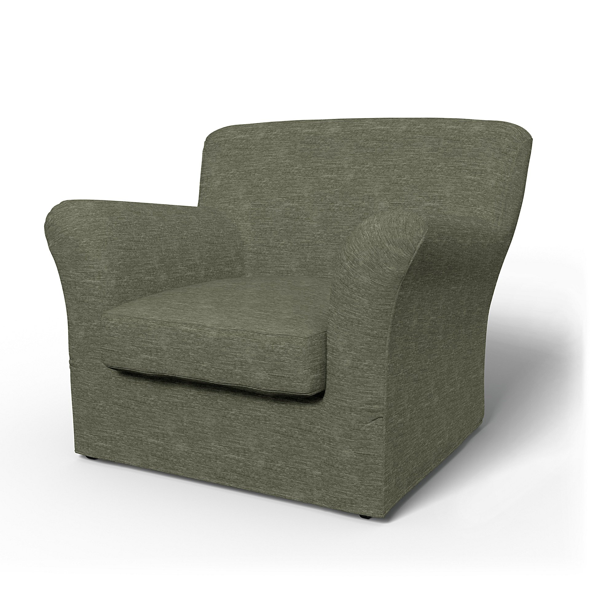 IKEA - Tomelilla Low Back Armchair Cover (Standard model), Green Grey, Velvet - Bemz