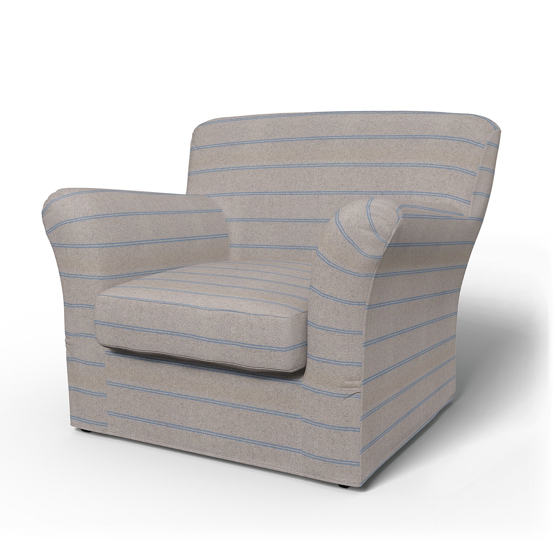 IKEA - Tomelilla Low Back Armchair Cover (Small), Blue Stripe, Cotton - Bemz