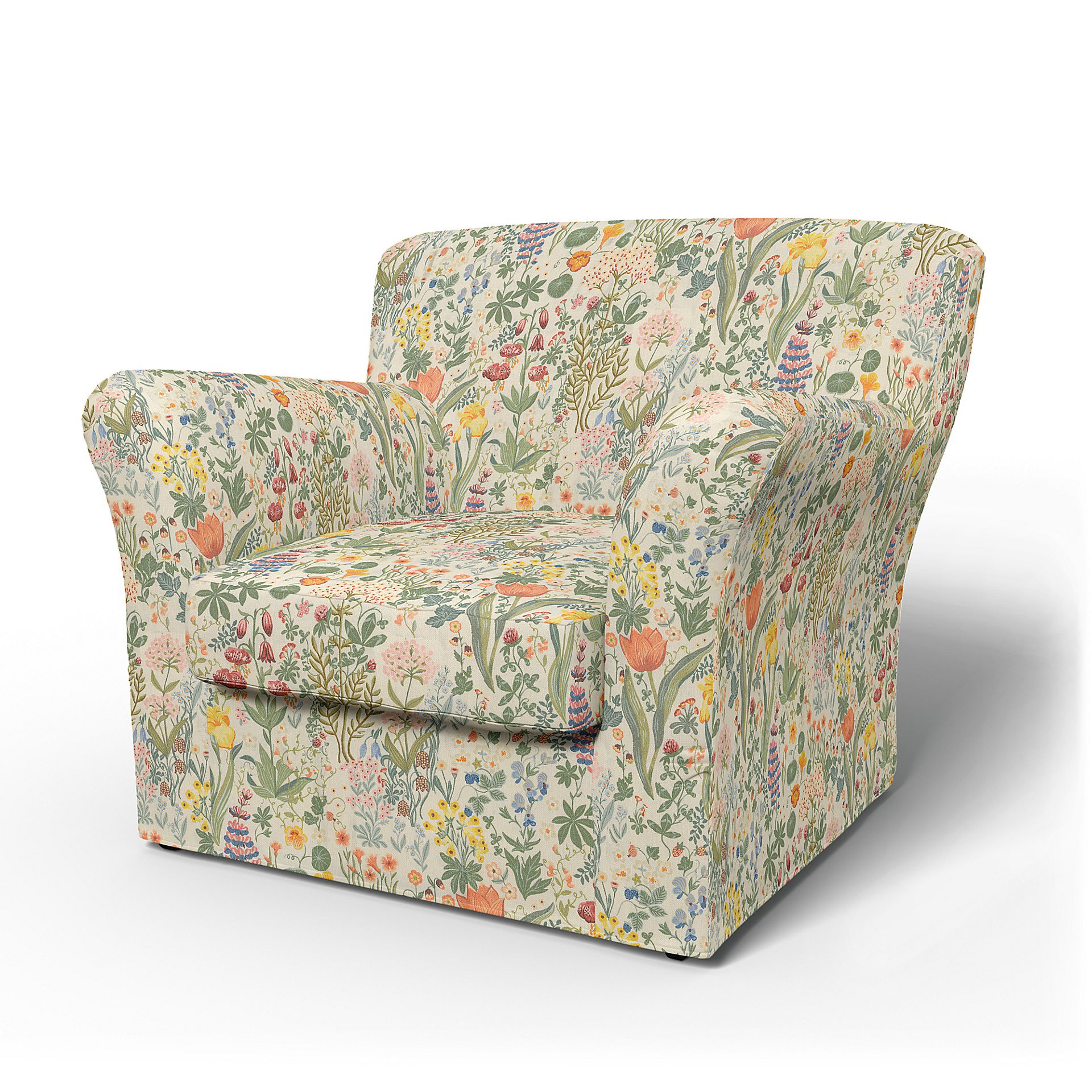 IKEA - Tomelilla Low Back Armchair Cover (Small), Blomsterhav Light, BEMZ x BORÅSTAPETER COLLECTION - Bemz