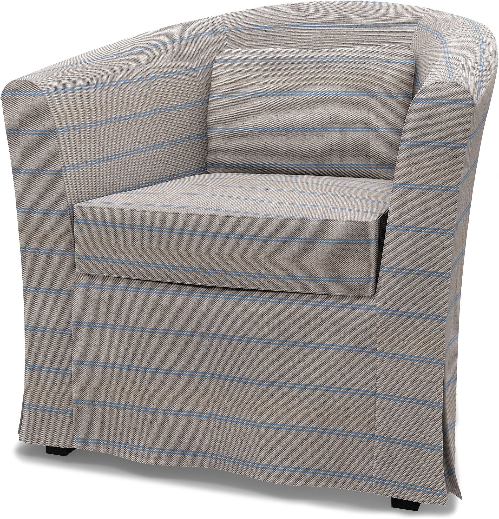 IKEA - Tullsta Armchair Cover, Blue Stripe, Cotton - Bemz