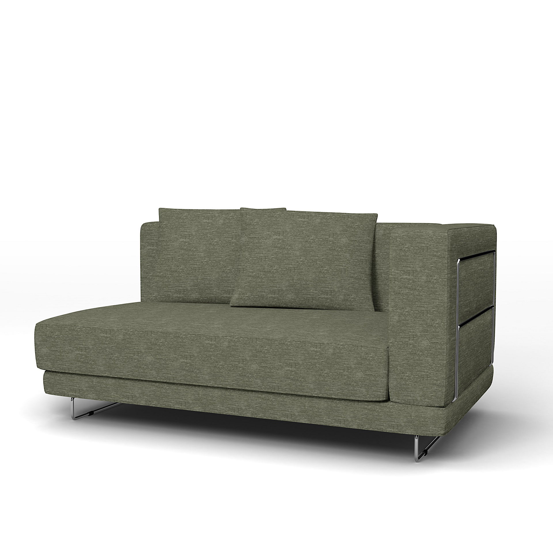 IKEA - Tylosand Sofa with Armrest Cover, Green Grey, Velvet - Bemz