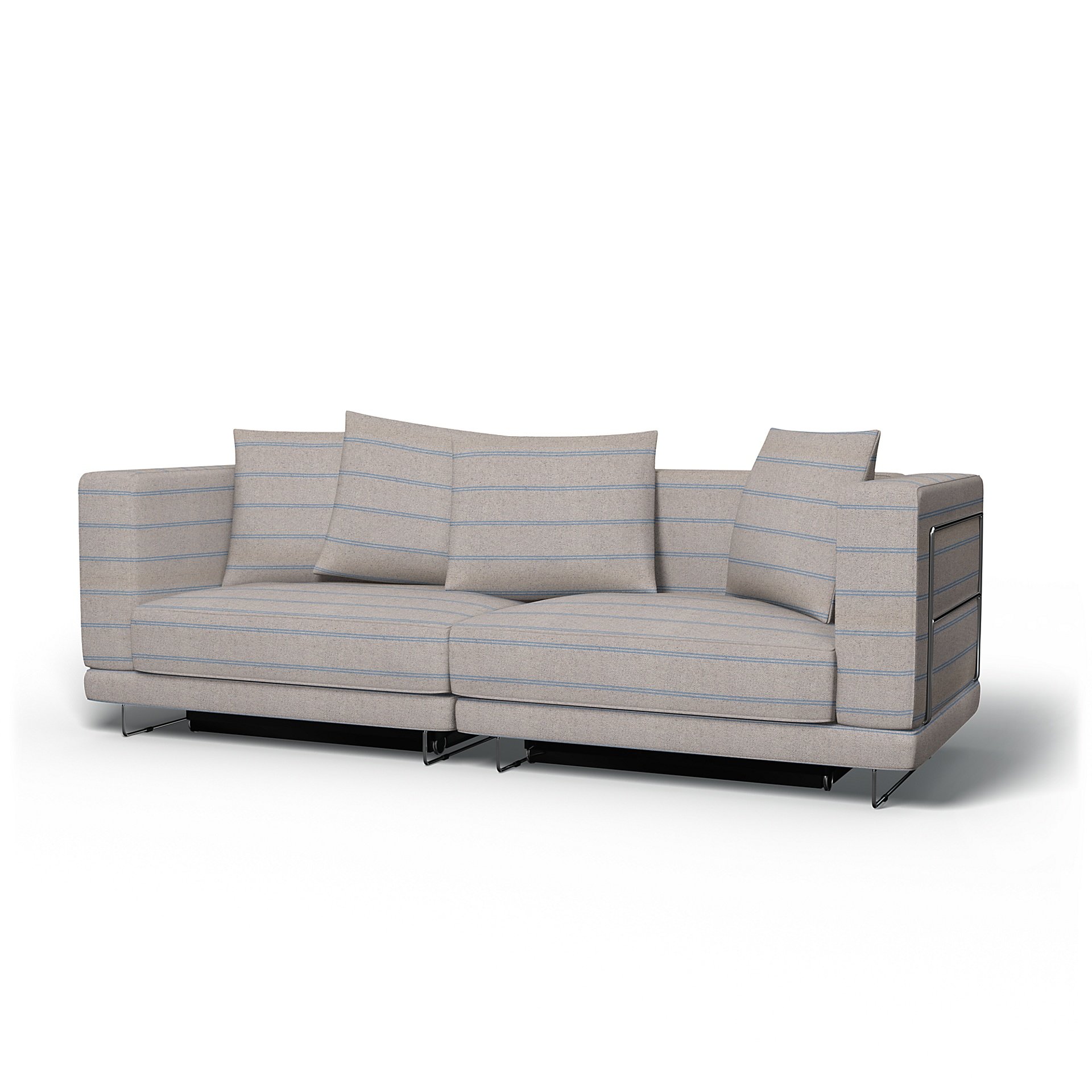 IKEA - Tylosand Sofa Bed Cover, Blue Stripe, Cotton - Bemz
