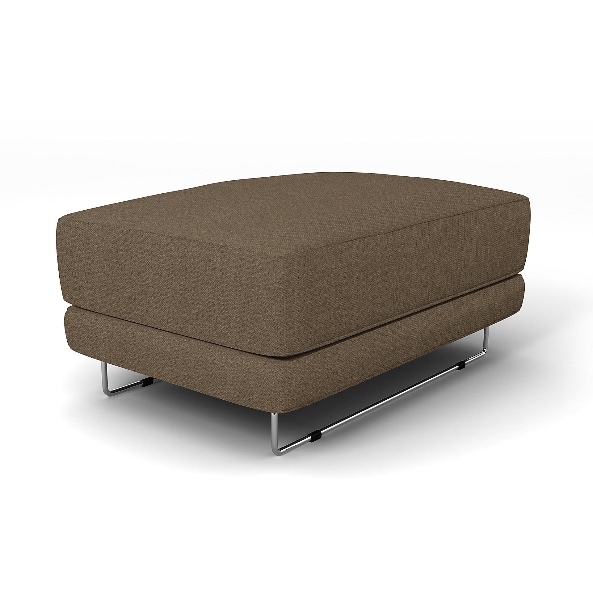 IKEA - Tylosand Footstool Cover, Dark Taupe, Boucle & Texture - Bemz