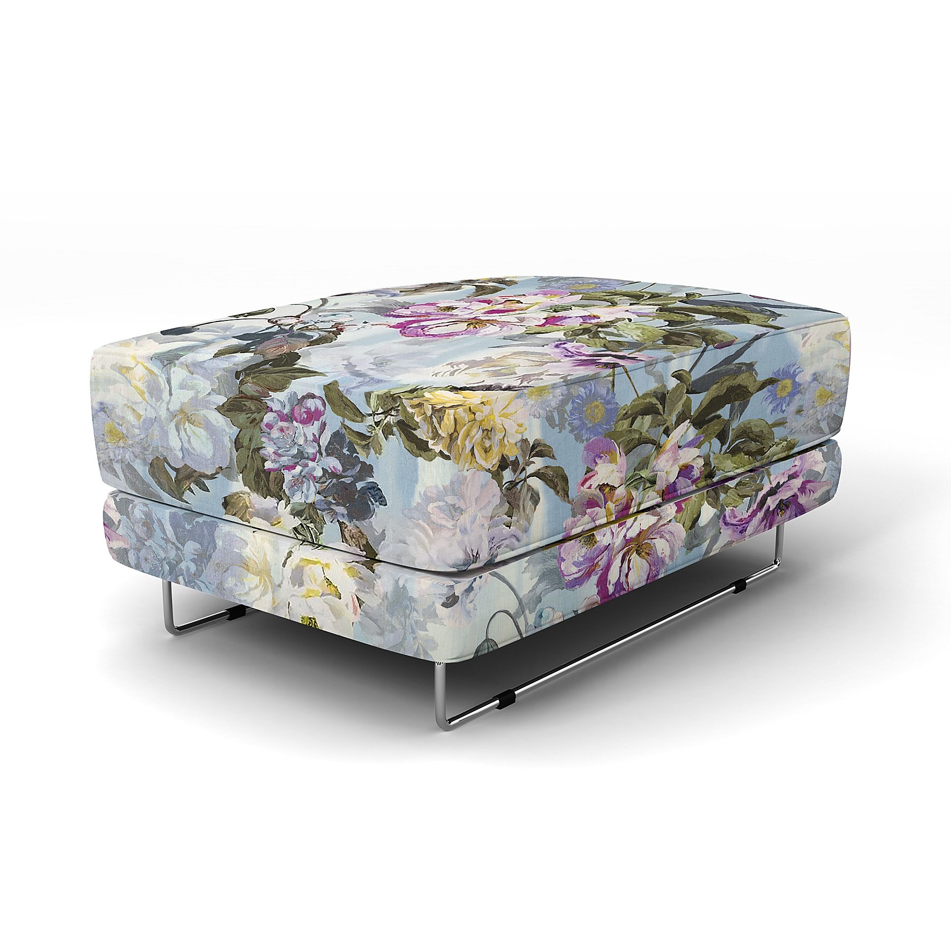 IKEA - Tylosand Footstool Cover, Ivy Green, Linen - Bemz