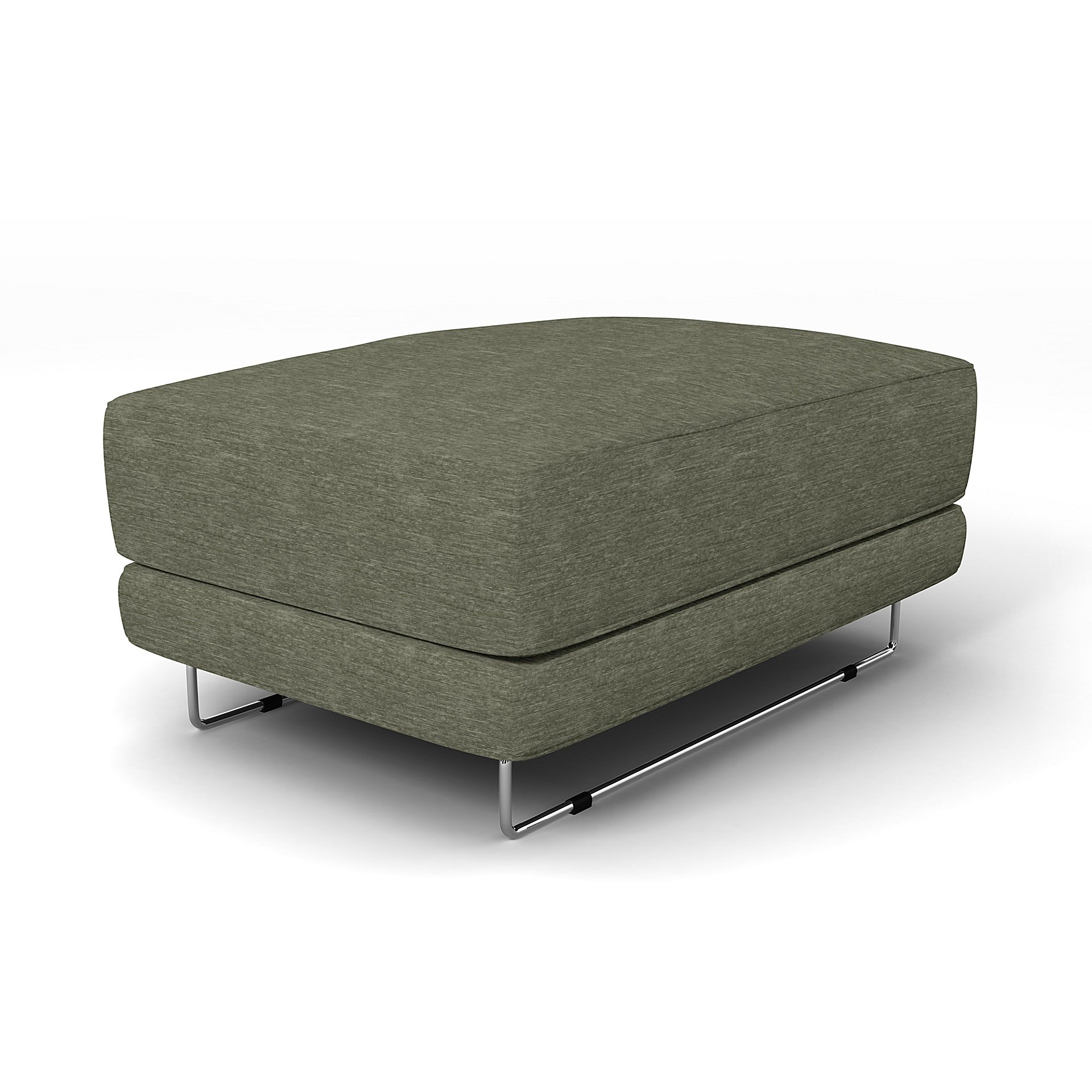 IKEA - Tylosand Footstool Cover, Green Grey, Velvet - Bemz