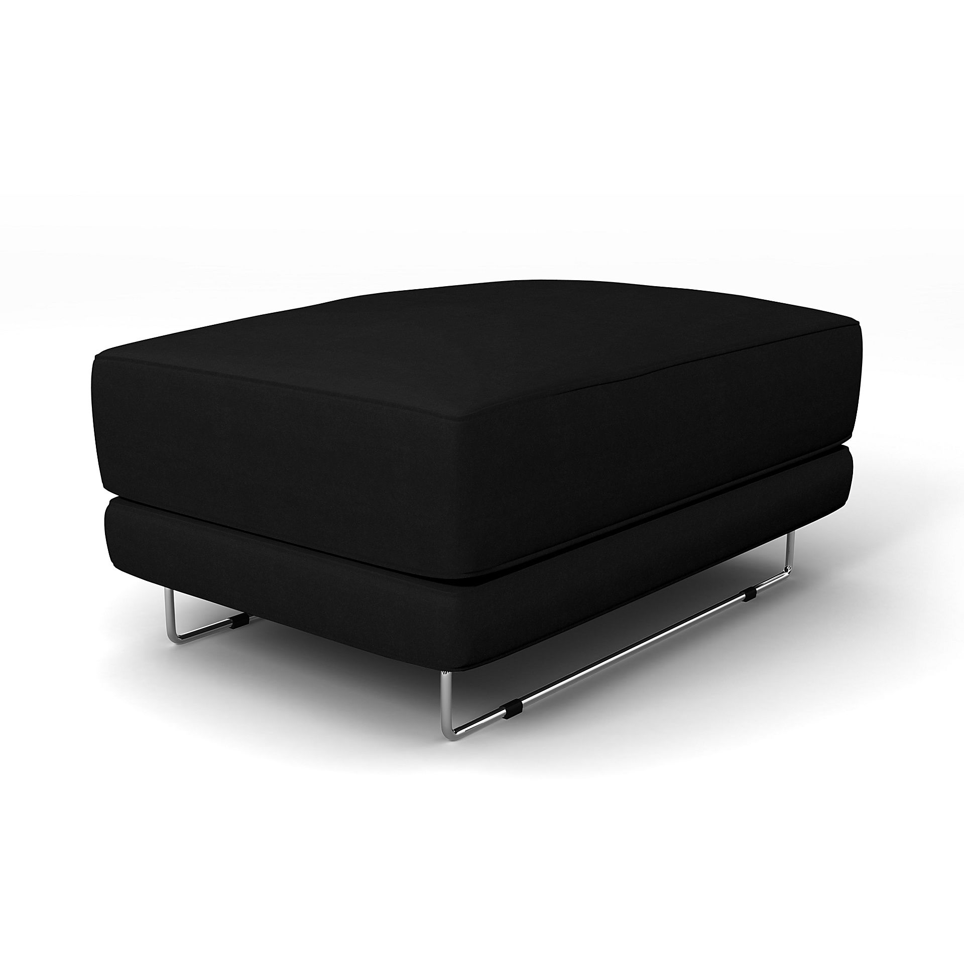 IKEA - Tylösand Footstool Cover, Black, Velvet - Bemz