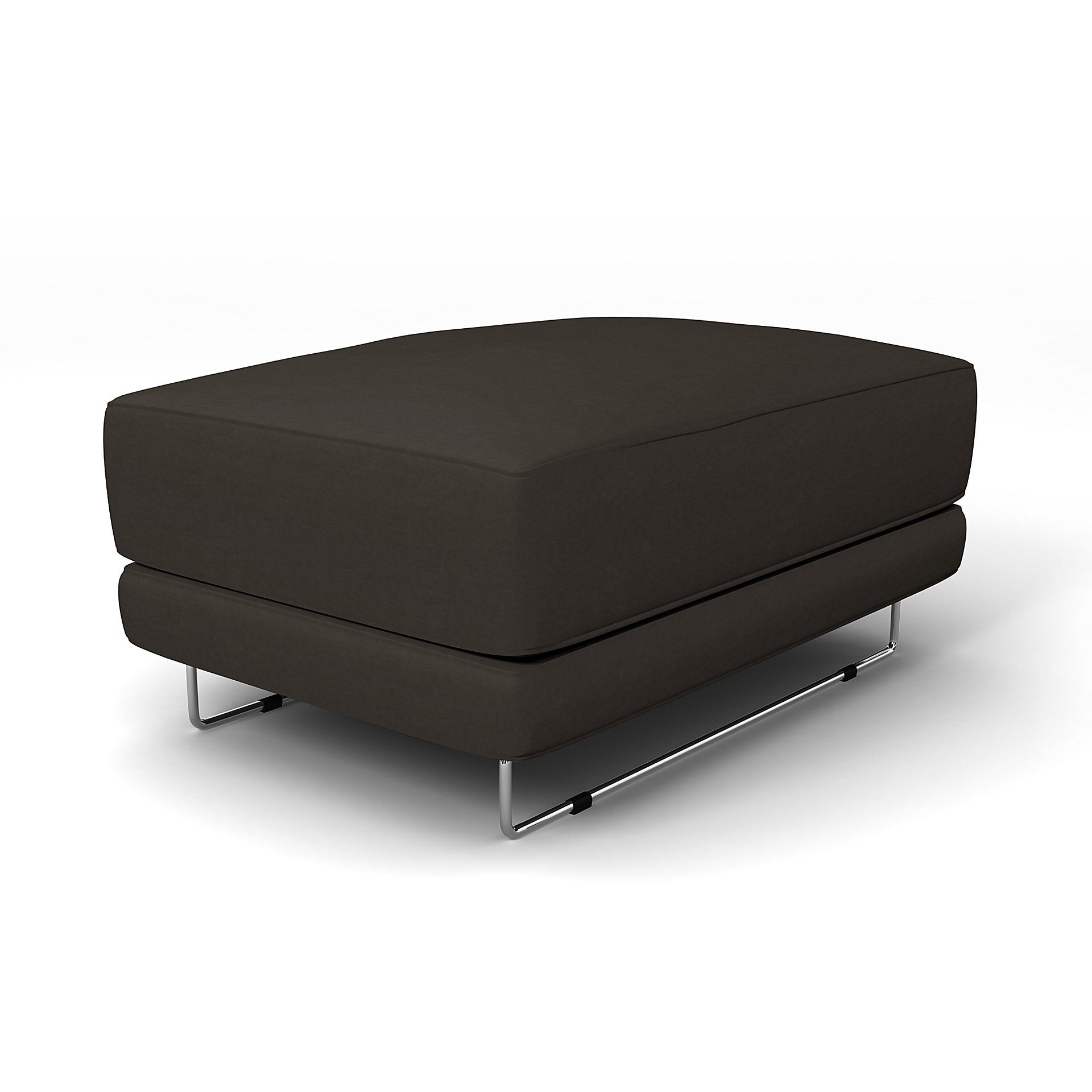 IKEA - Tylosand Footstool Cover, Licorice, Velvet - Bemz