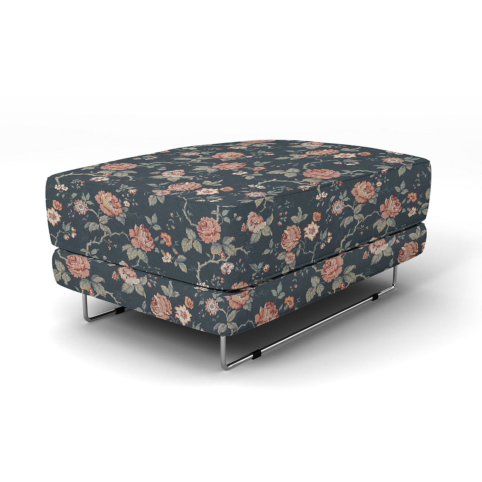 IKEA - Tylosand Footstool Cover, Rosentrad Dark, BEMZ x BORASTAPETER COLLECTION - Bemz