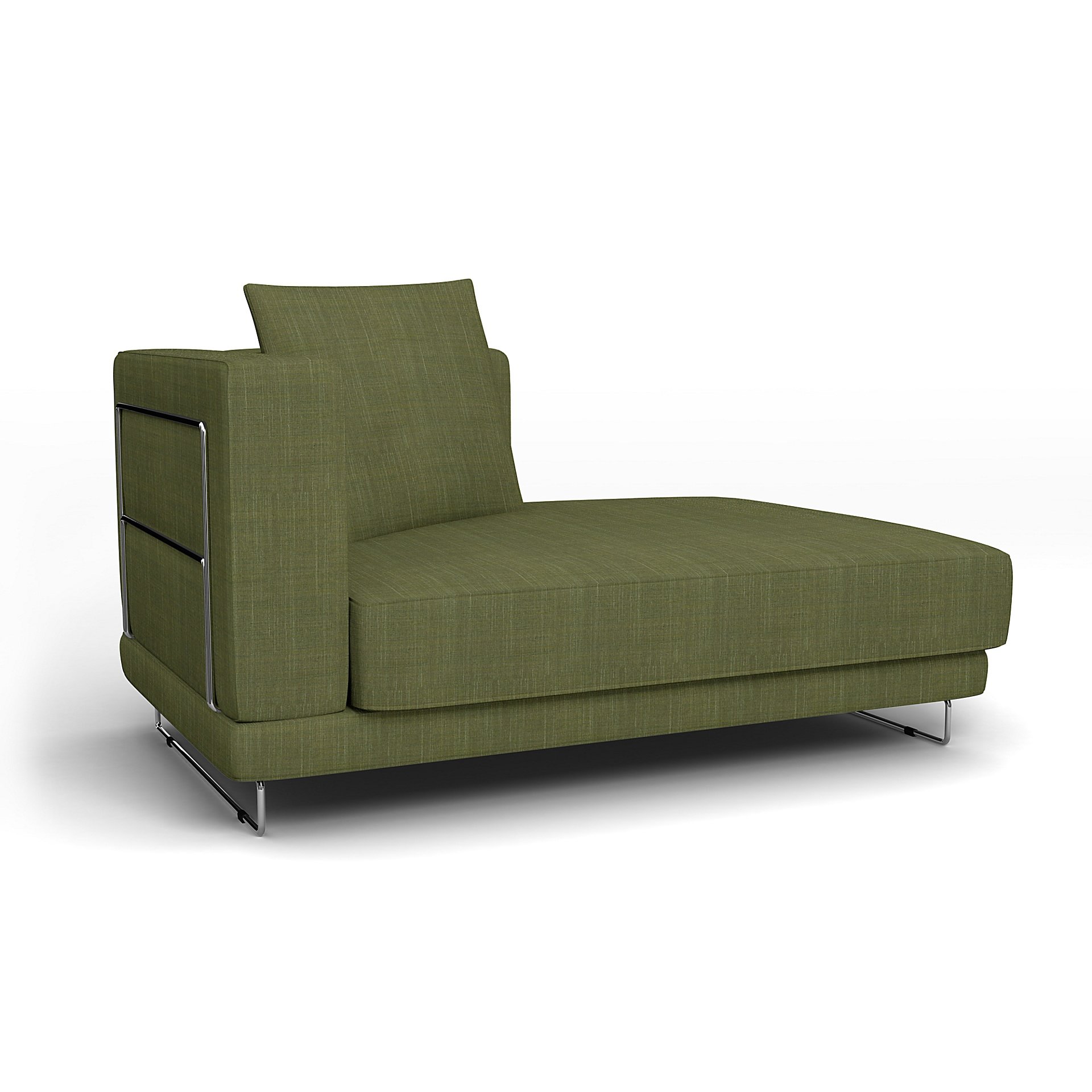 IKEA - Tylosand Chaise with Right Armrest Cover, Moss Green, Boucle & Texture - Bemz