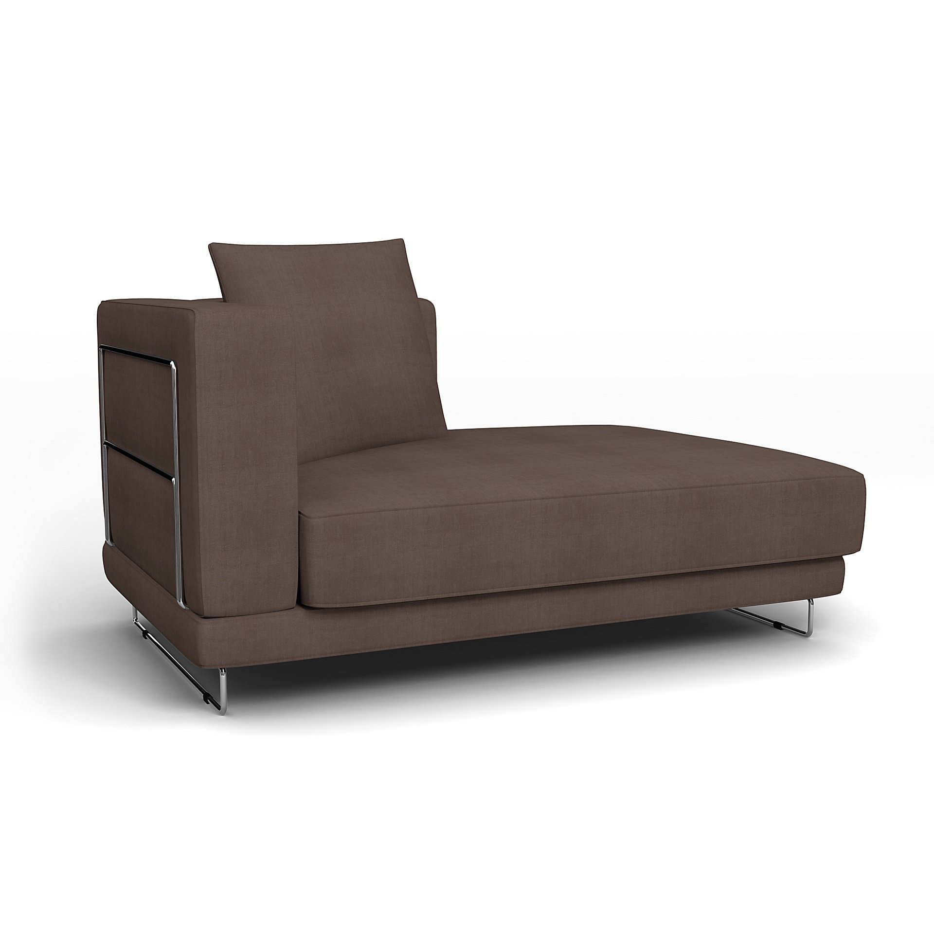 IKEA - Tylosand Chaise with Right Armrest Cover, Cocoa, Linen - Bemz