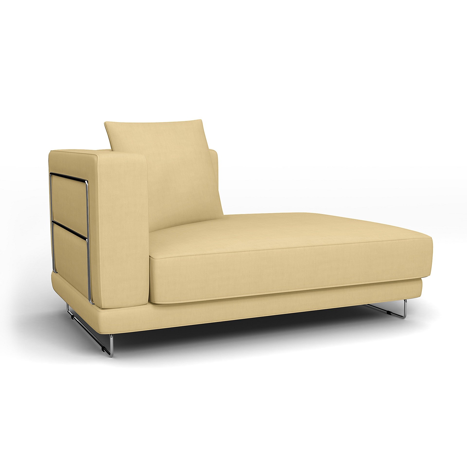 IKEA - Tylosand Chaise with Right Armrest Cover, Straw Yellow, Linen - Bemz