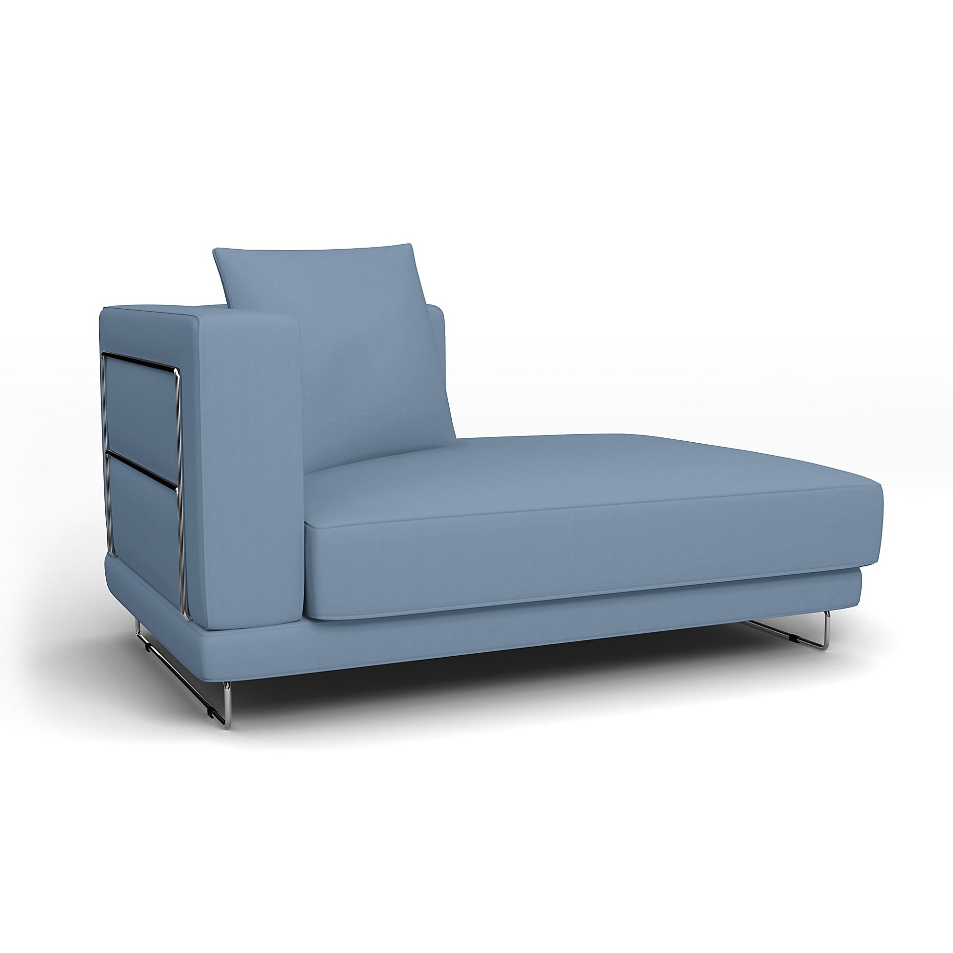 IKEA - Tylosand Chaise with Right Armrest Cover, Dusty Blue, Cotton - Bemz