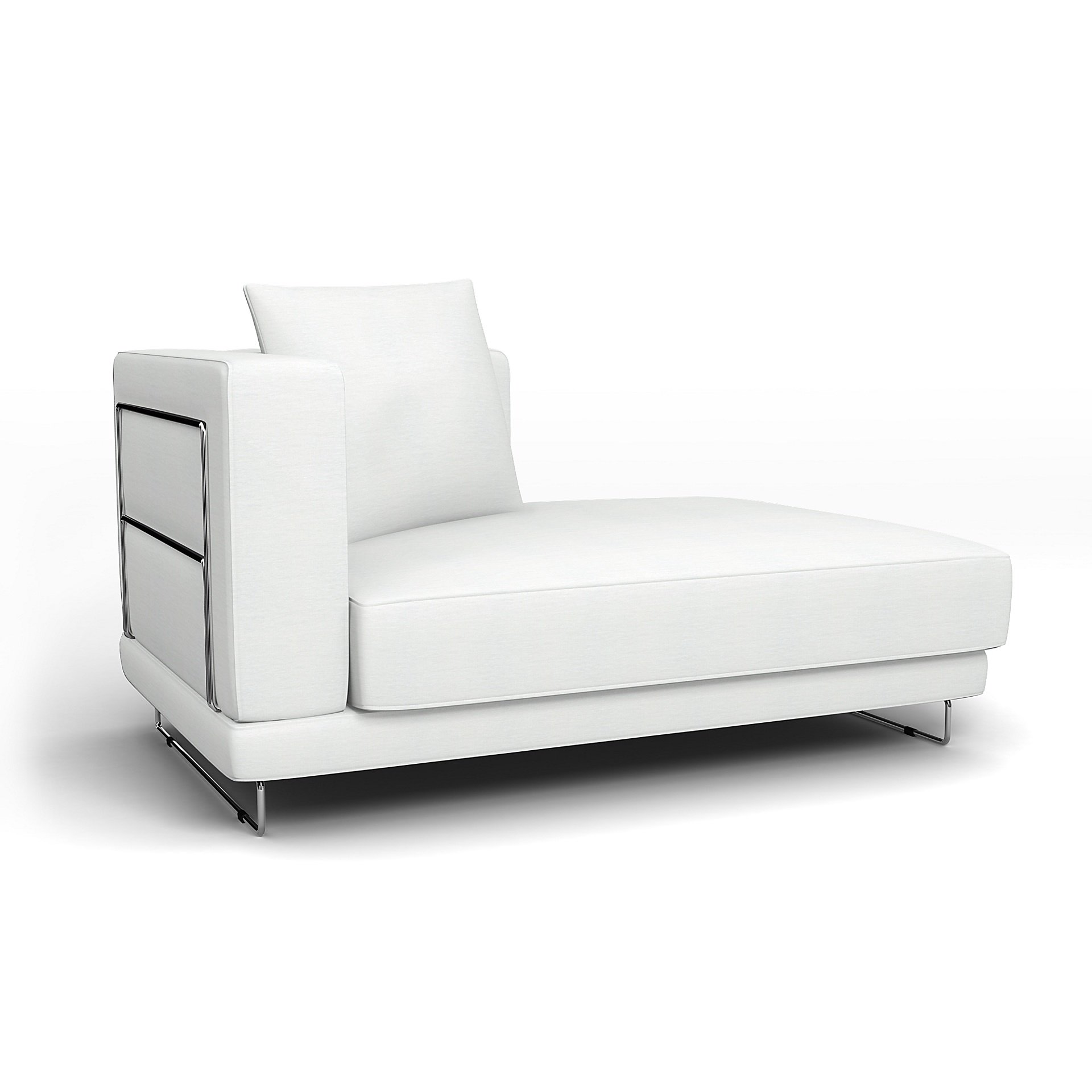 IKEA - Tylosand Chaise with Right Armrest Cover, White, Linen - Bemz