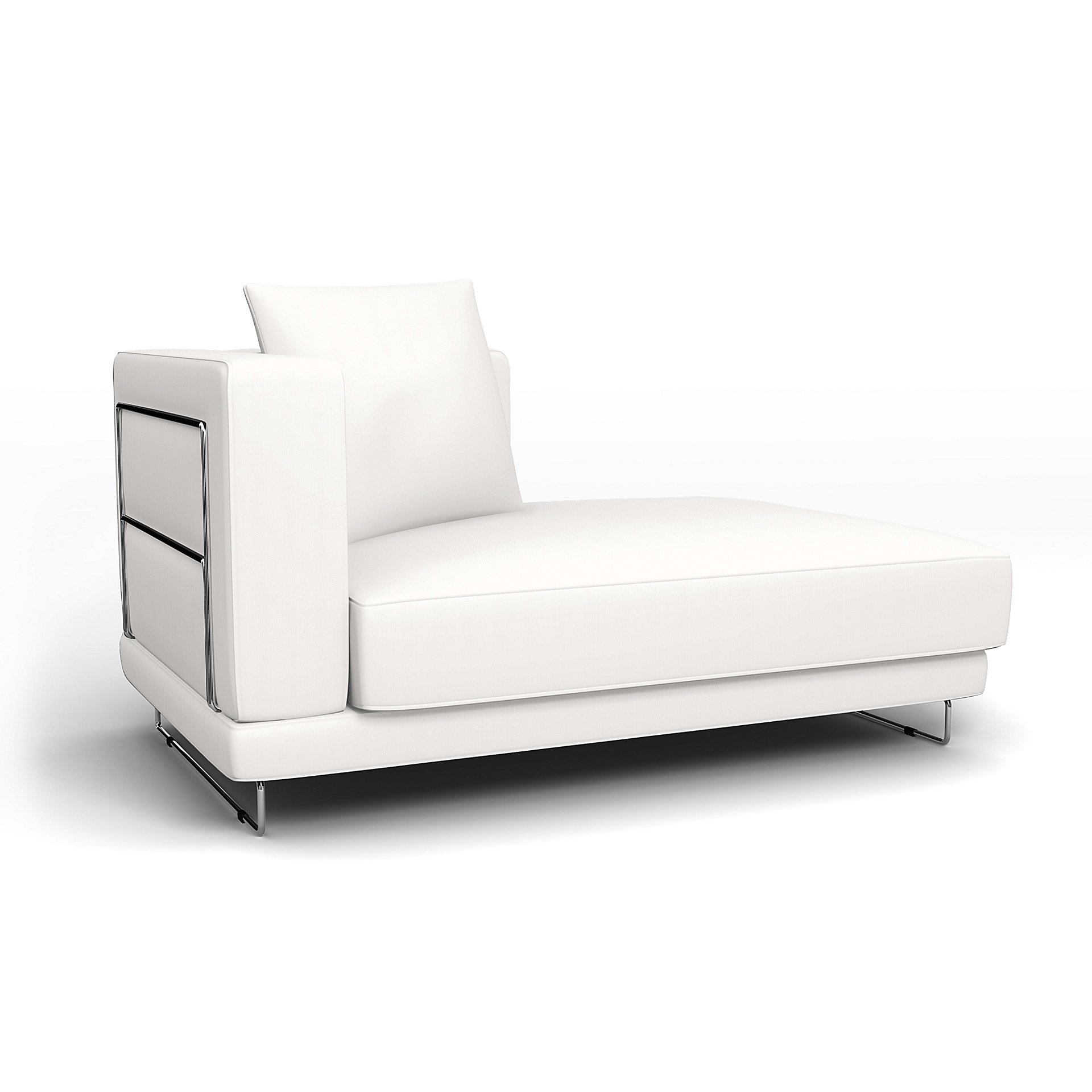 IKEA - Tylosand Chaise with Right Armrest Cover, Soft White, Linen - Bemz