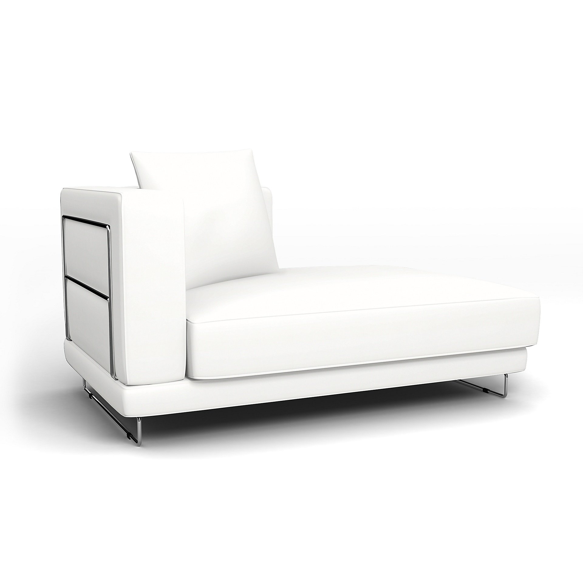 IKEA - Tylosand Chaise with Right Armrest Cover, Absolute White, Linen - Bemz