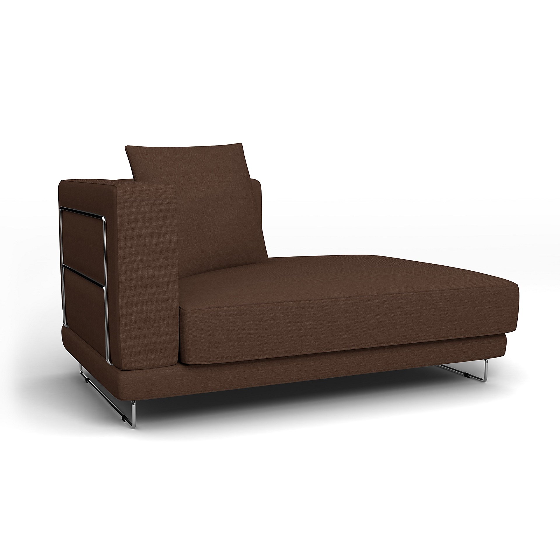 IKEA - Tylosand Chaise with Right Armrest Cover, Chocolate, Linen - Bemz