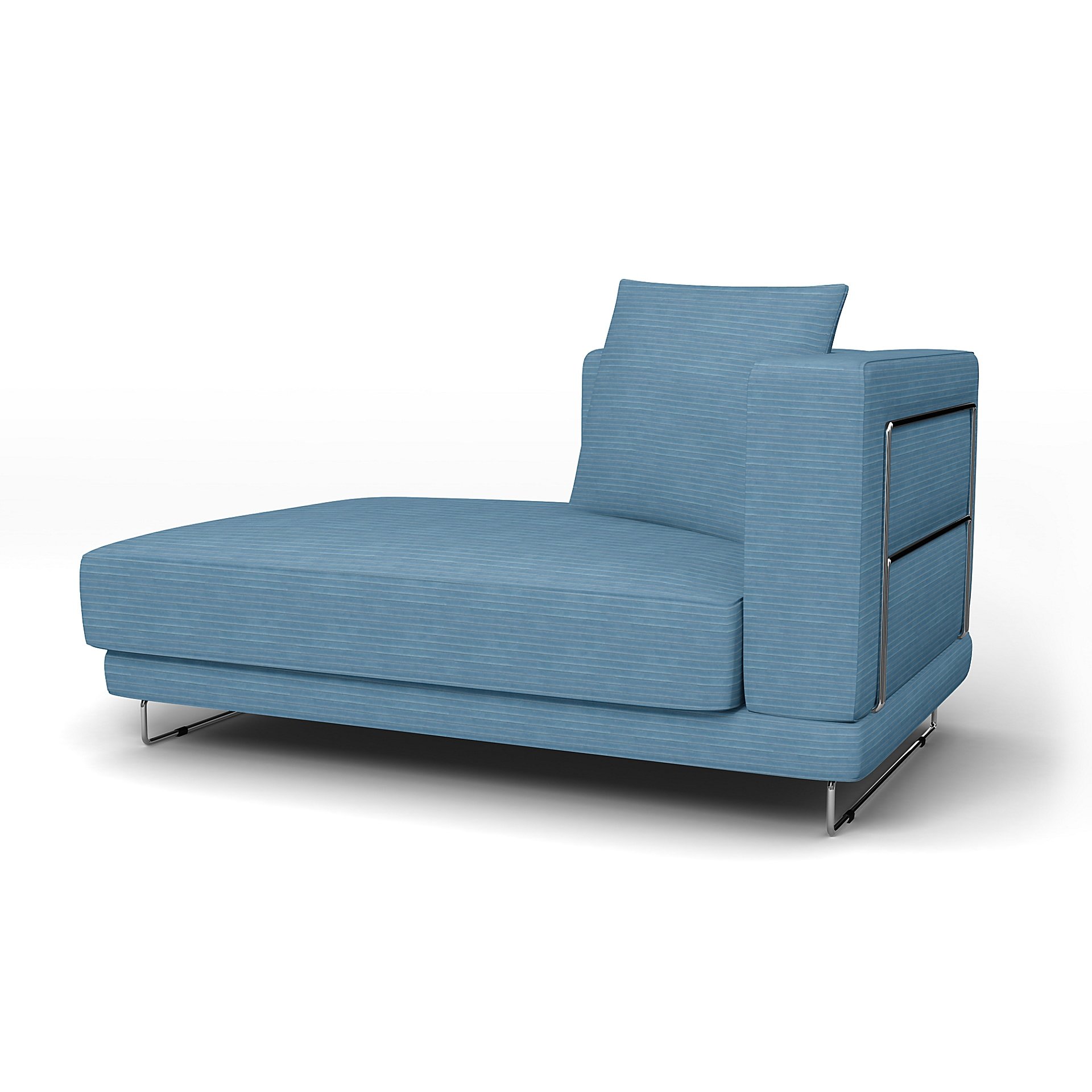 IKEA - Tylosand Chaise with Left Armrest Cover, Sky Blue, Corduroy - Bemz
