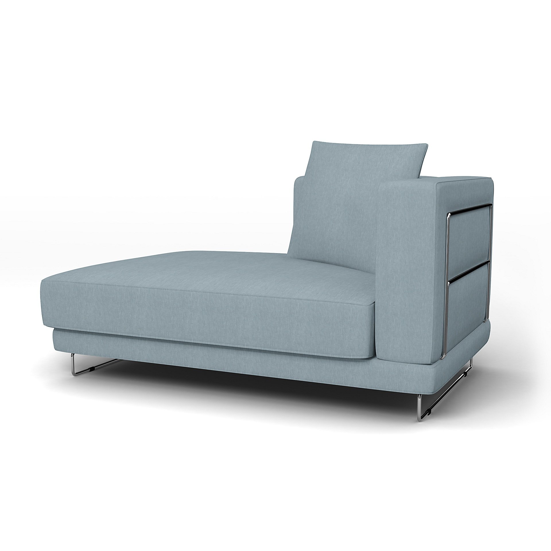 IKEA - Tylosand Chaise with Left Armrest Cover, Dusty Blue, Linen - Bemz