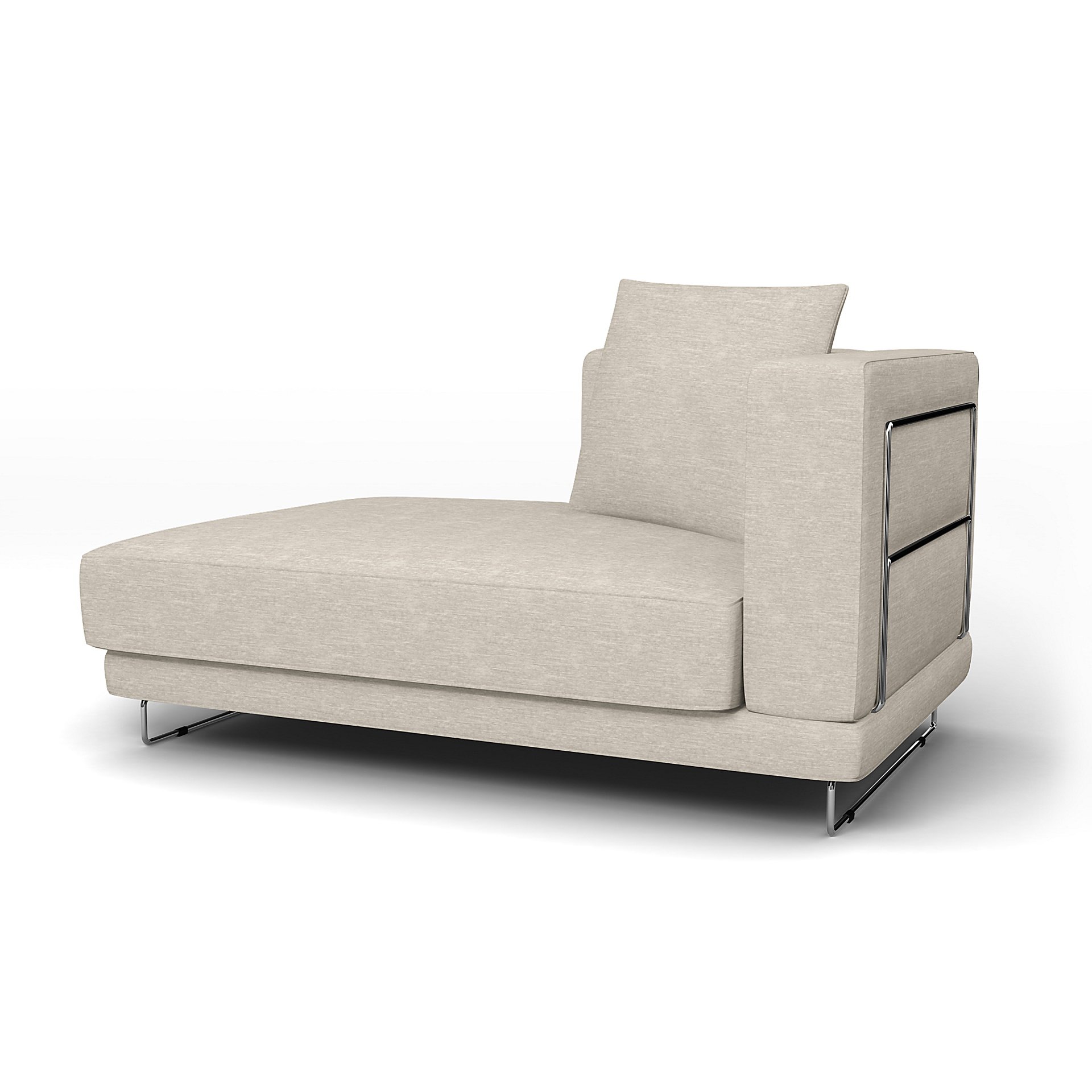 IKEA - Tylosand Chaise with Left Armrest Cover, Natural White, Velvet - Bemz