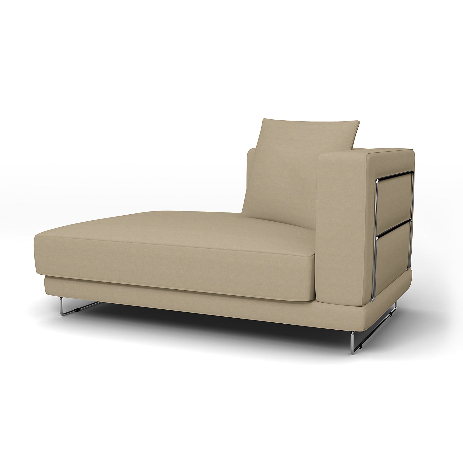 IKEA - Tylosand Chaise with Left Armrest Cover, Tan, Linen - Bemz