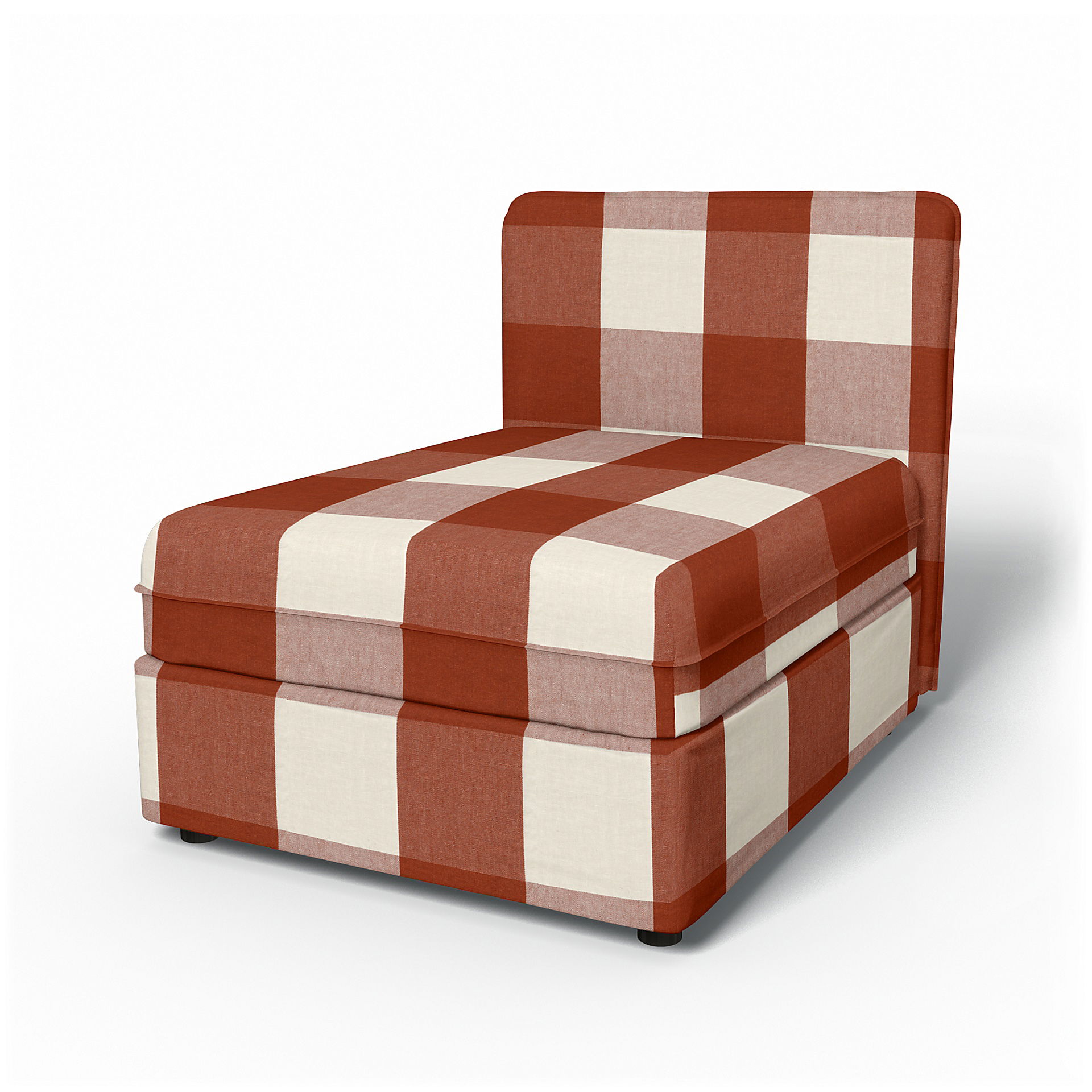 IKEA - Housse pour module siège Vallentuna, dossier bas (80 cm x 100 cm), Terracotta, Lin - Bemz