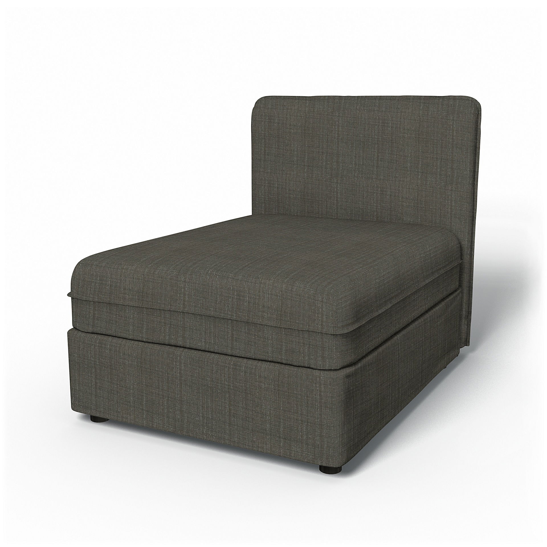 IKEA - Vallentuna Seat Module with Low Back Cover 80x100cm 32x39in, Mole Brown, Bouclé & Texture - Bemz