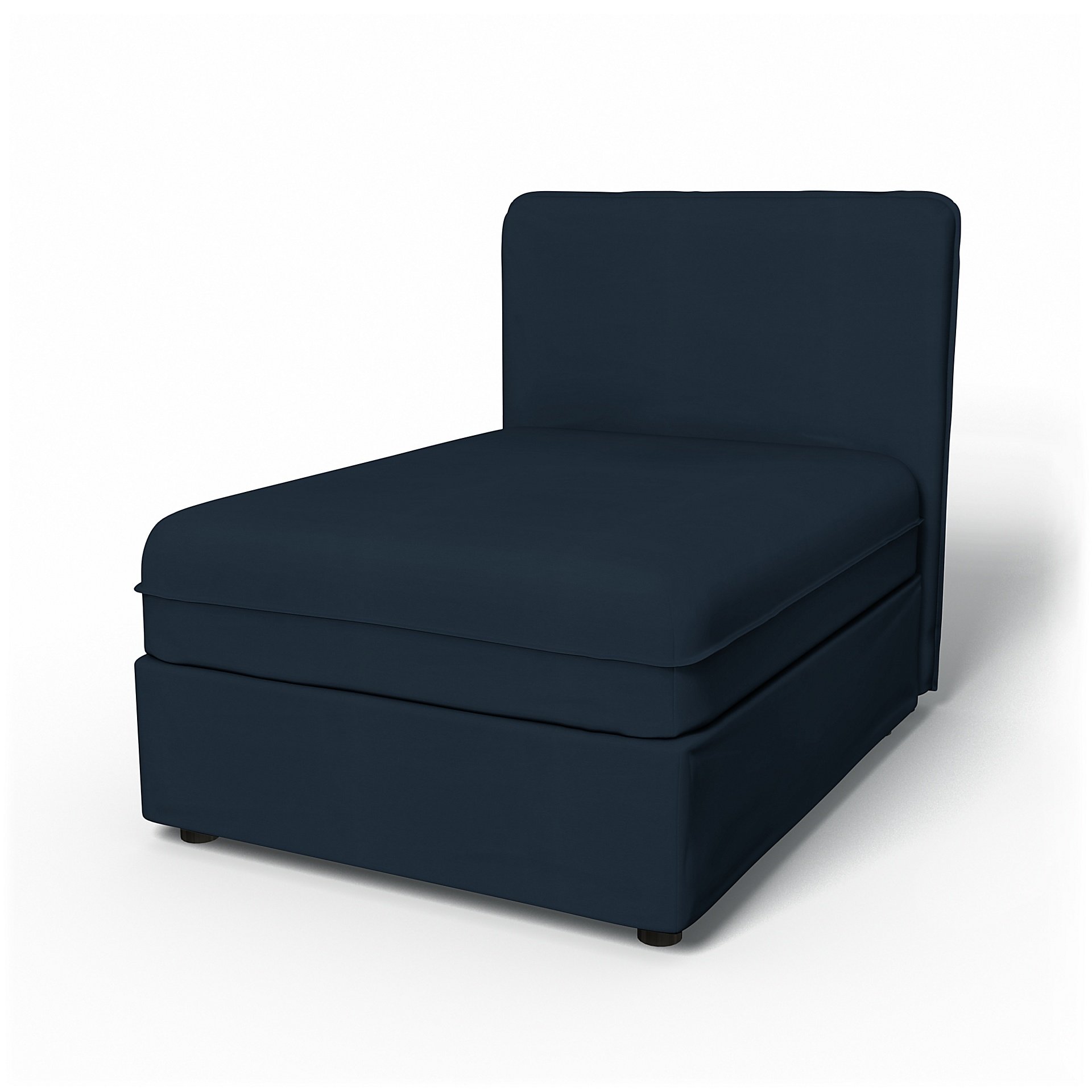 IKEA - Vallentuna Seat Module with Low Back Cover 80x100cm 32x39in, Navy Blue, Cotton - Bemz