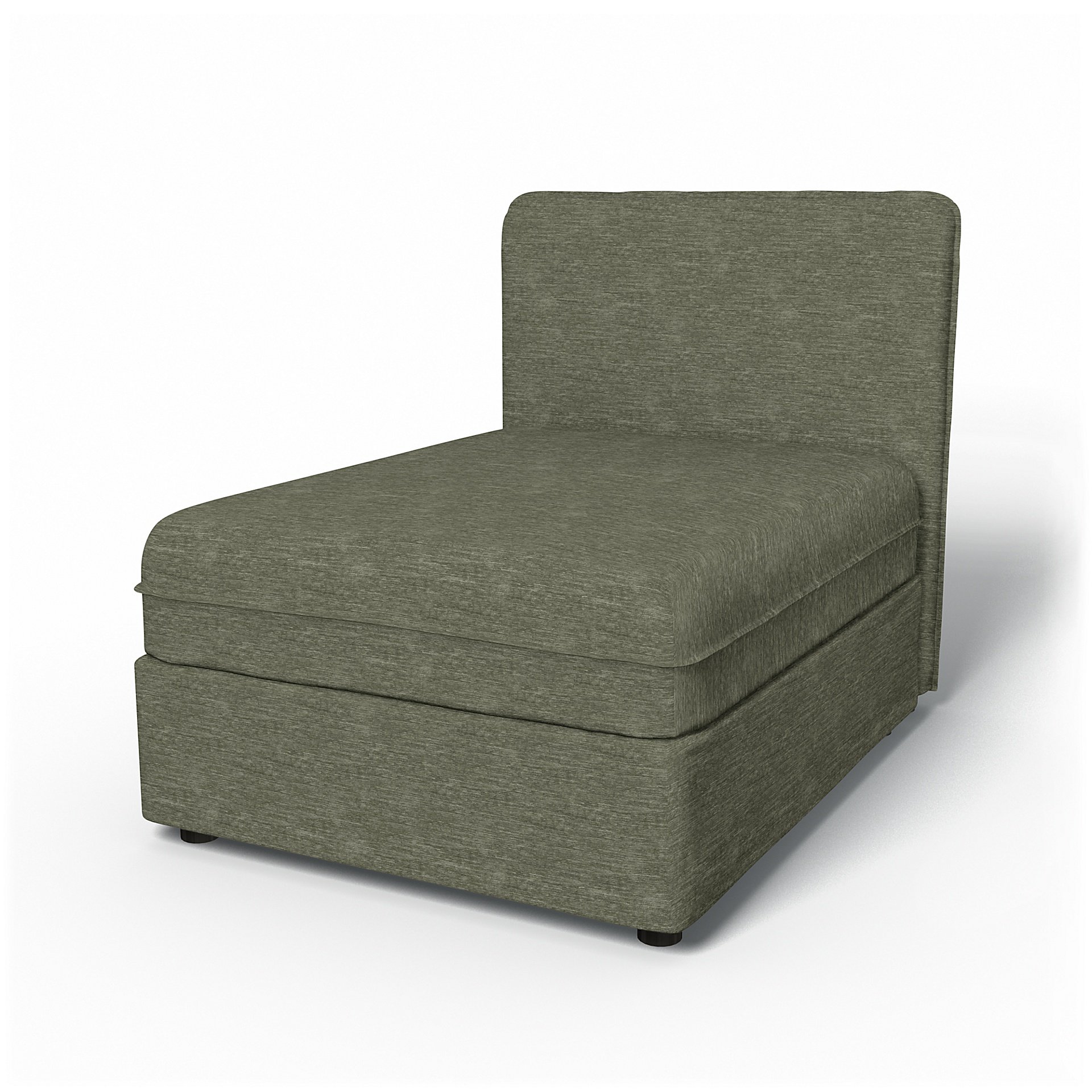 IKEA - Vallentuna Seat Module with Low Back Cover 80x100cm 32x39in, Green Grey, Velvet - Bemz