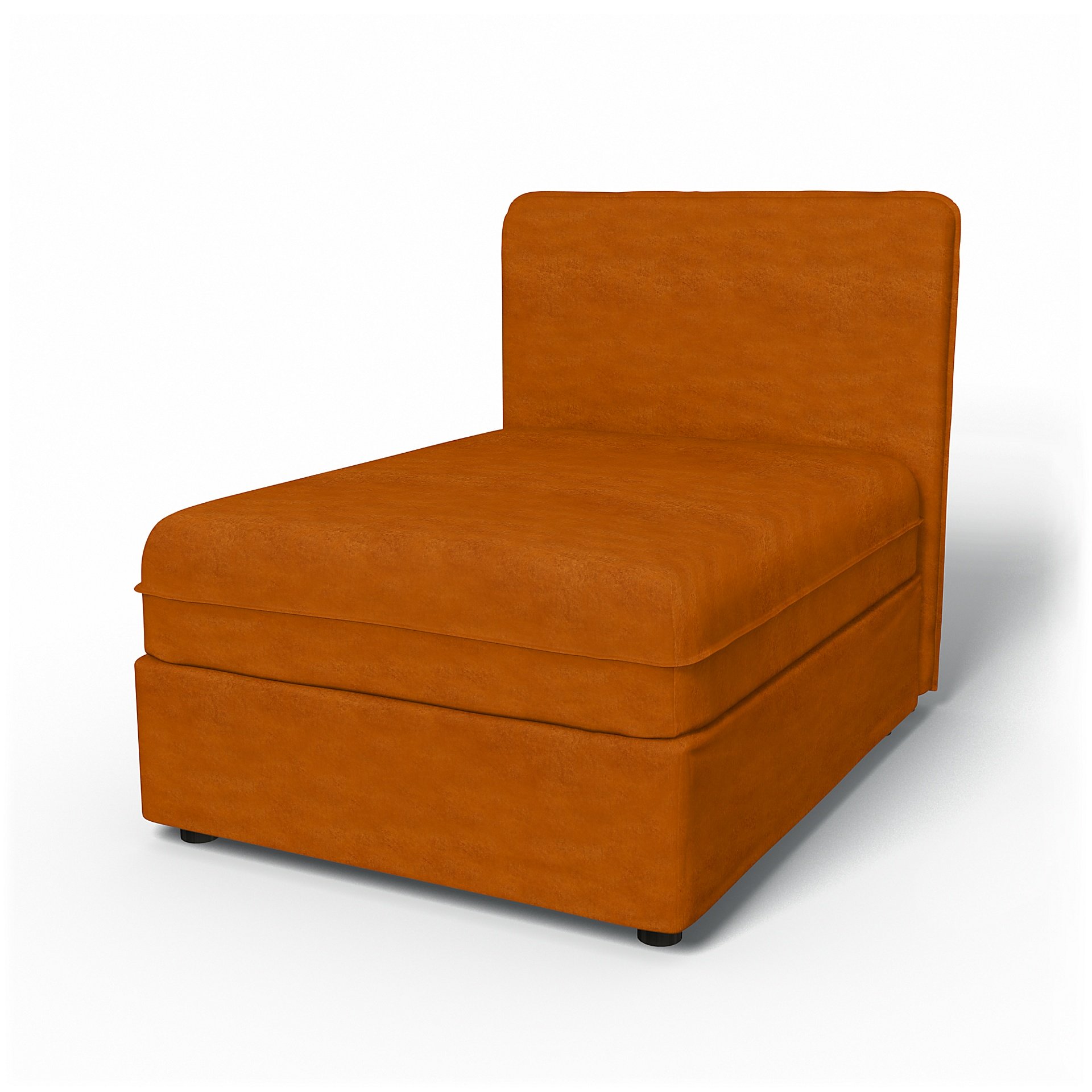 IKEA - Vallentuna Seat Module with Low Back Cover 80x100cm 32x39in, Cognac, Velvet - Bemz