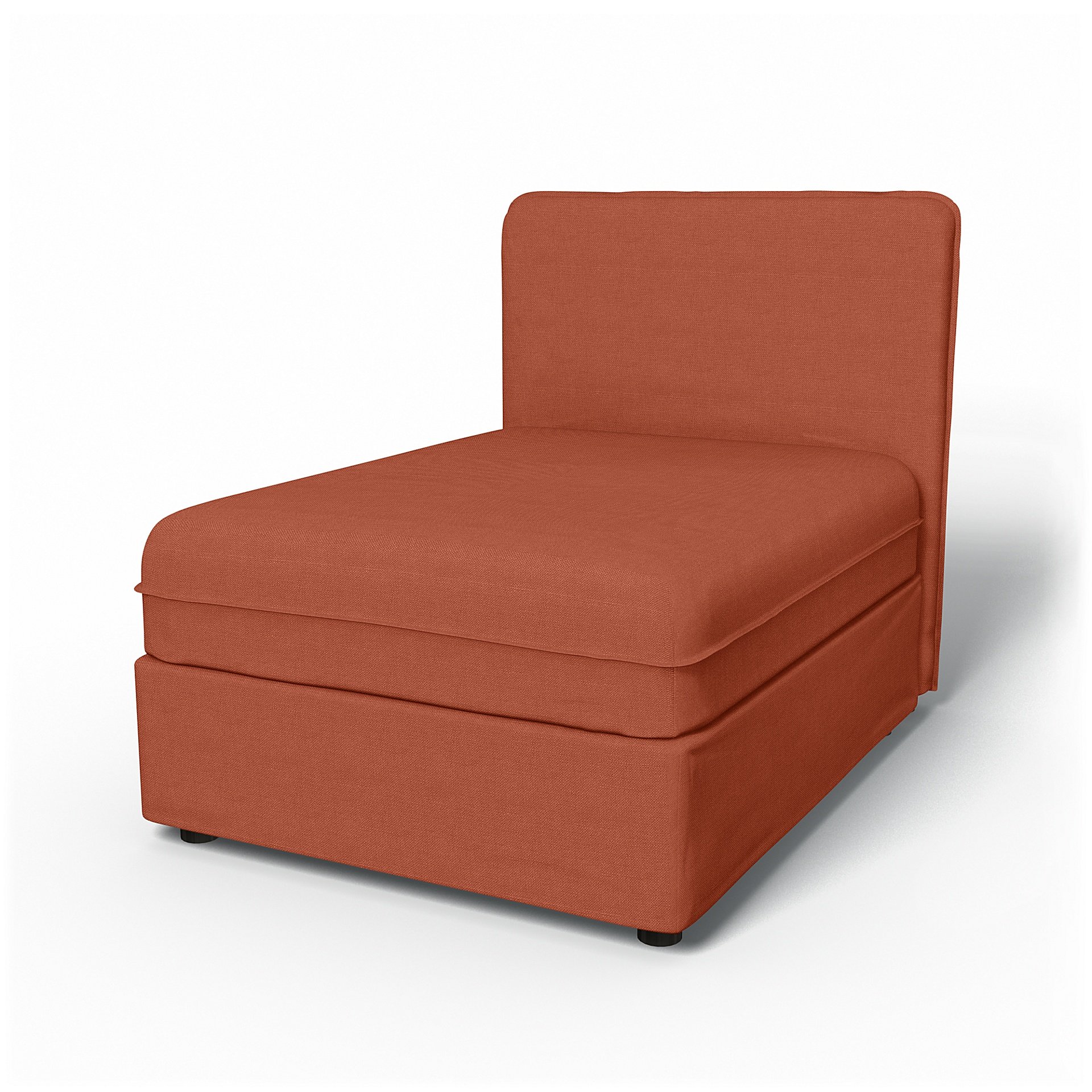 IKEA - Vallentuna Seat Module with Low Back Cover 80x100cm 32x39in, Burnt Orange, Linen - Bemz