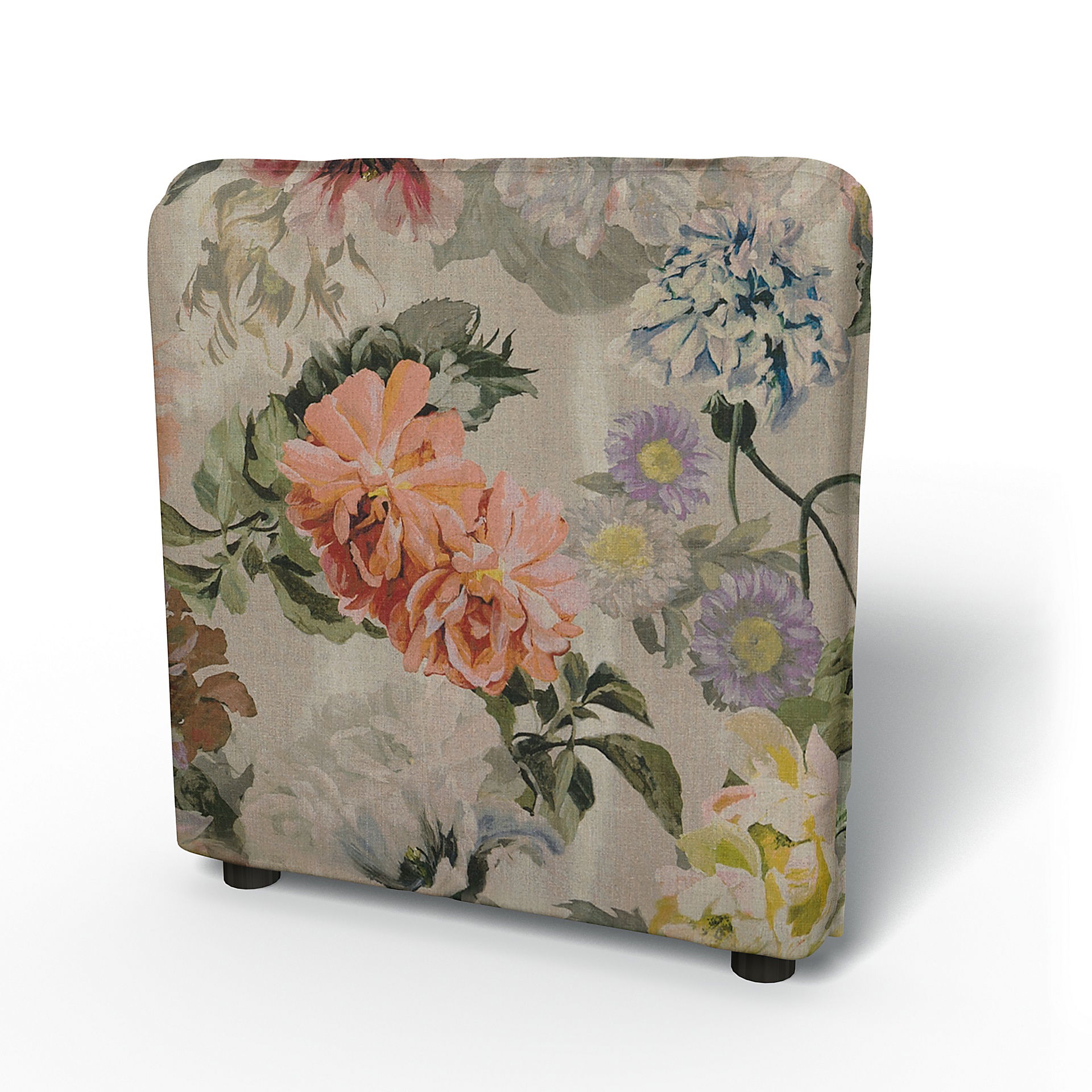 IKEA - Vallentuna Armrest Cover (80x60x13cm), Delft Flower - Tuberose, Linen - Bemz