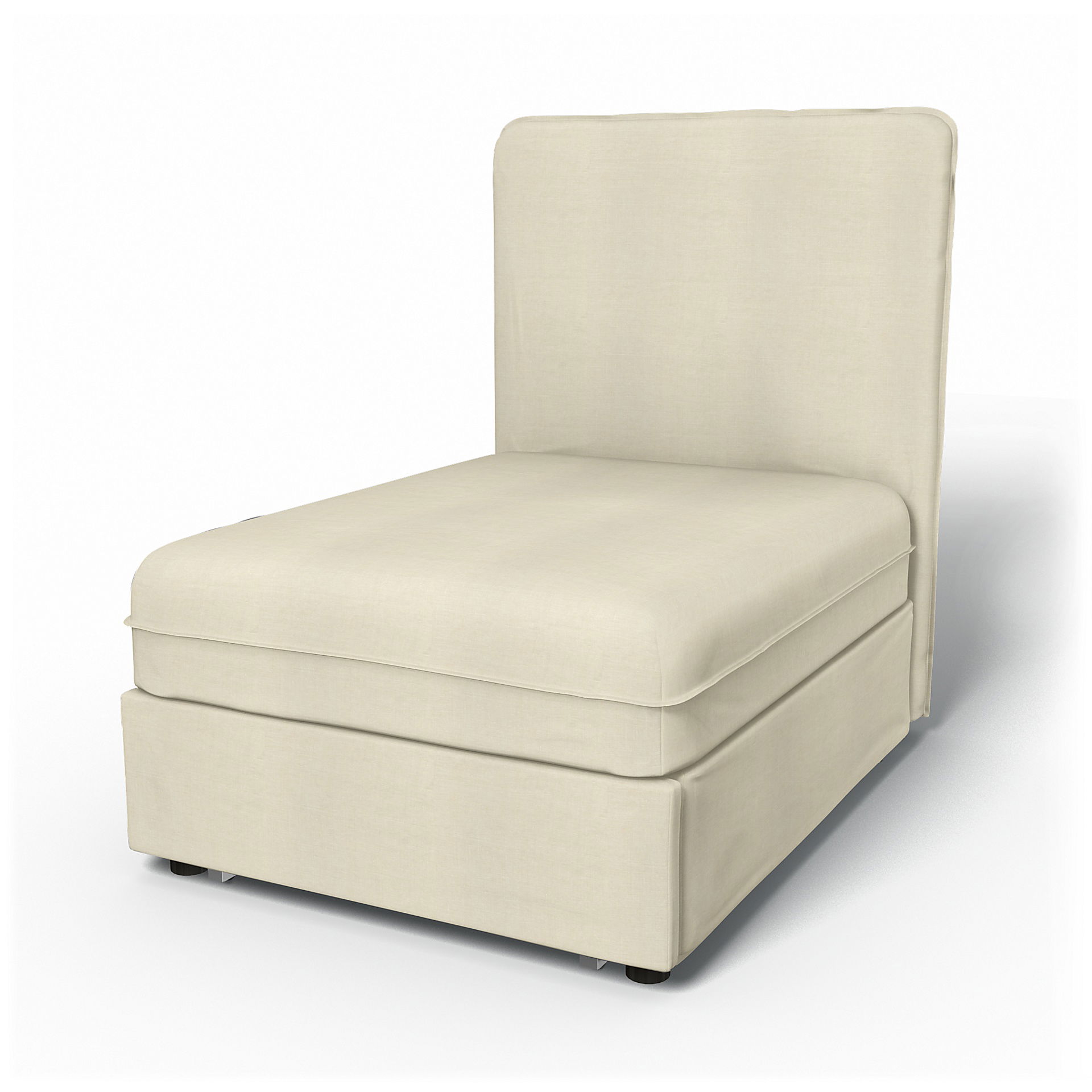 IKEA - Vallentuna Seat Module with High Back Sofa Bed Cover (80x100x46cm), White, Linen - Bemz