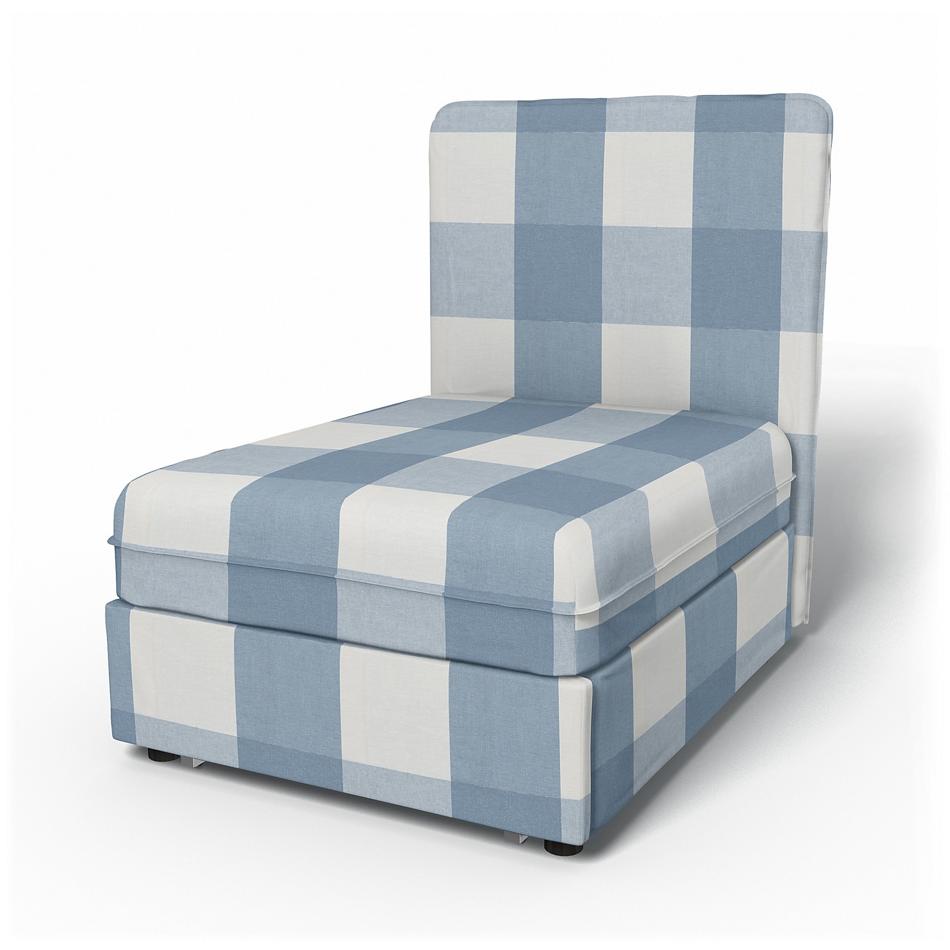 IKEA - Vallentuna Seat Module with High Back Sofa Bed Cover (80x100x46cm), Sky Blue, Linen - Bemz