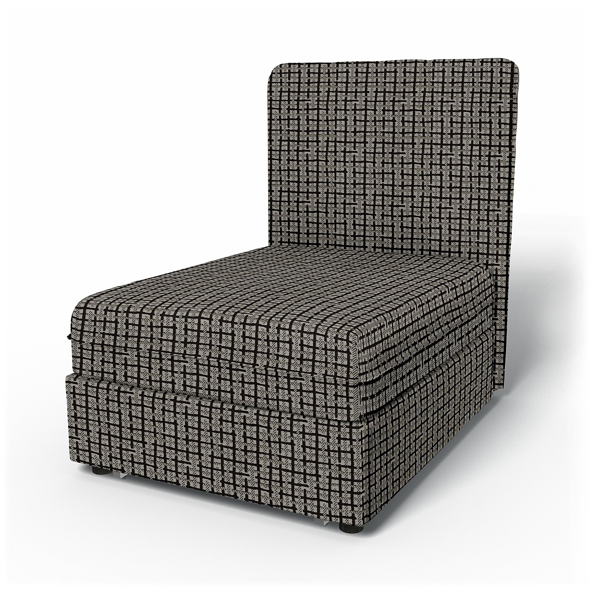 IKEA - Vallentuna Seat Module with High Back Sofa Bed Cover (80x100x46cm), Chocolate, Velvet - Bemz