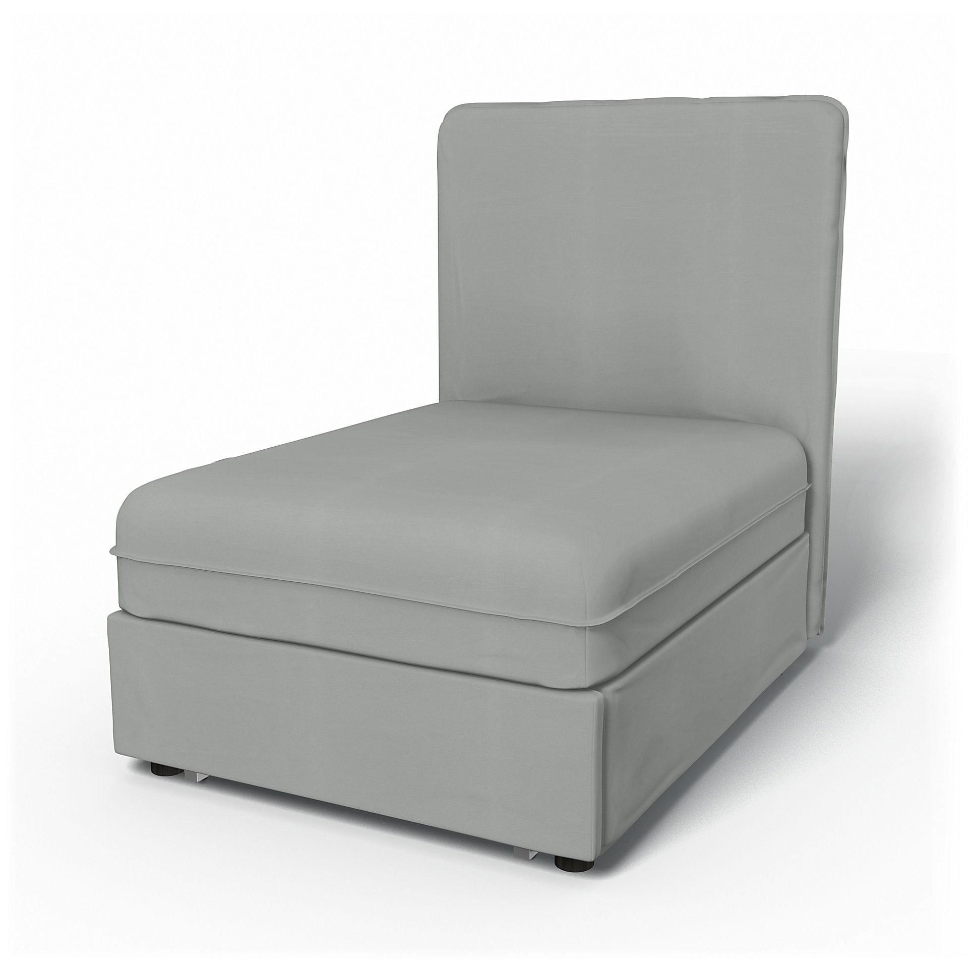 IKEA - Vallentuna Seat Module with High Back Sofa Bed Cover (80x100x46cm), Silver Grey, Cotton - Bemz