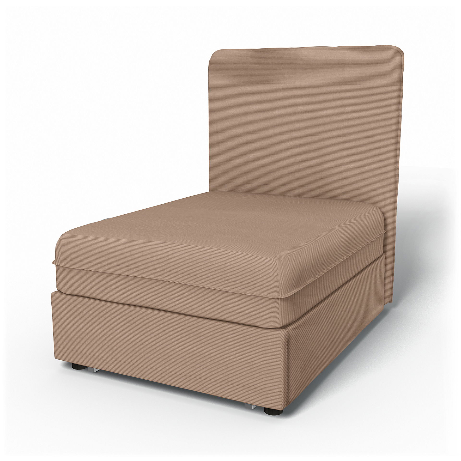 IKEA - Vallentuna Seat Module with High Back Sofa Bed Cover (80x100x46cm), Dusty Rose, Corduroy - Bemz