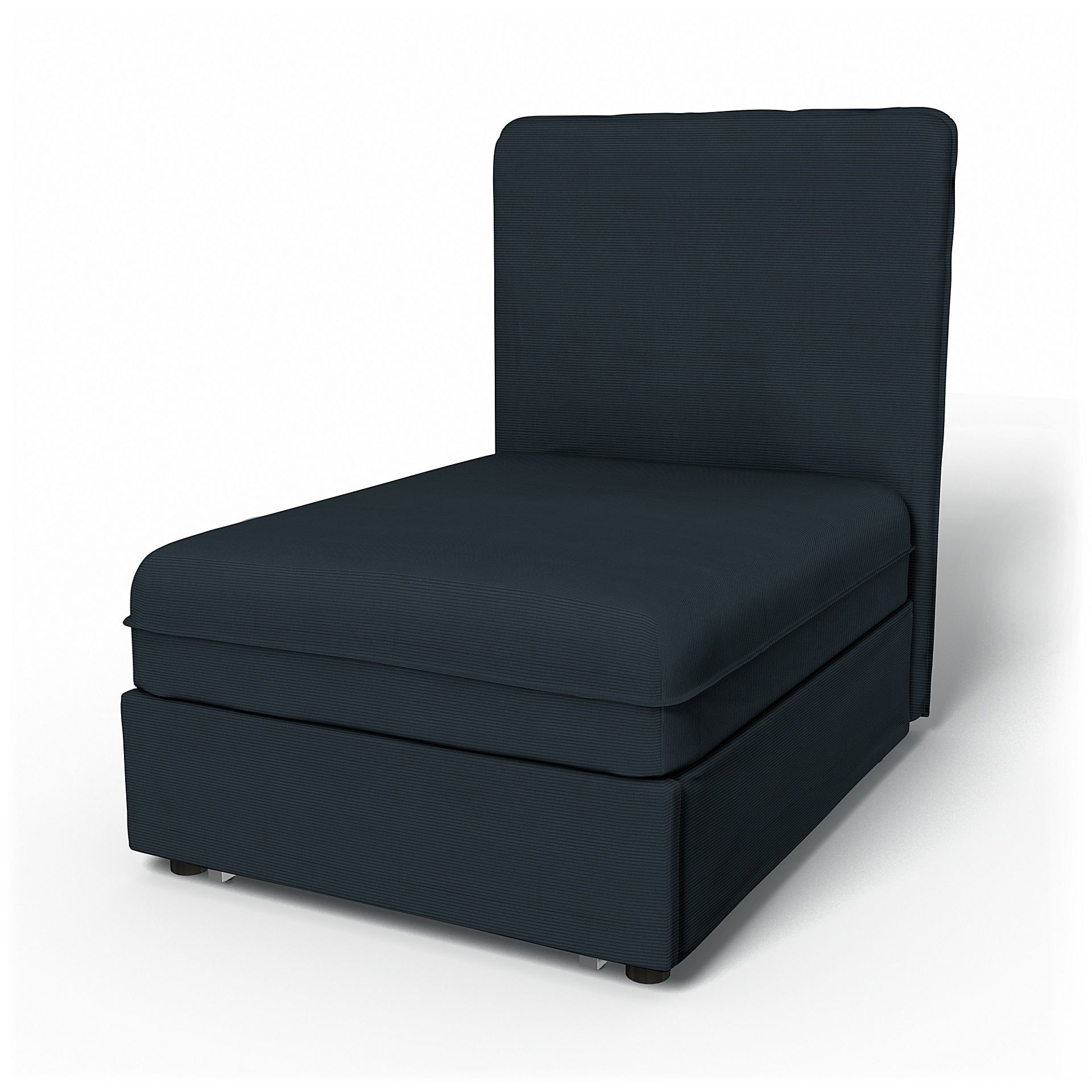 IKEA - Vallentuna Seat Module with High Back Sofa Bed Cover (80x100x46cm), Orion Blue, Corduroy - Bemz