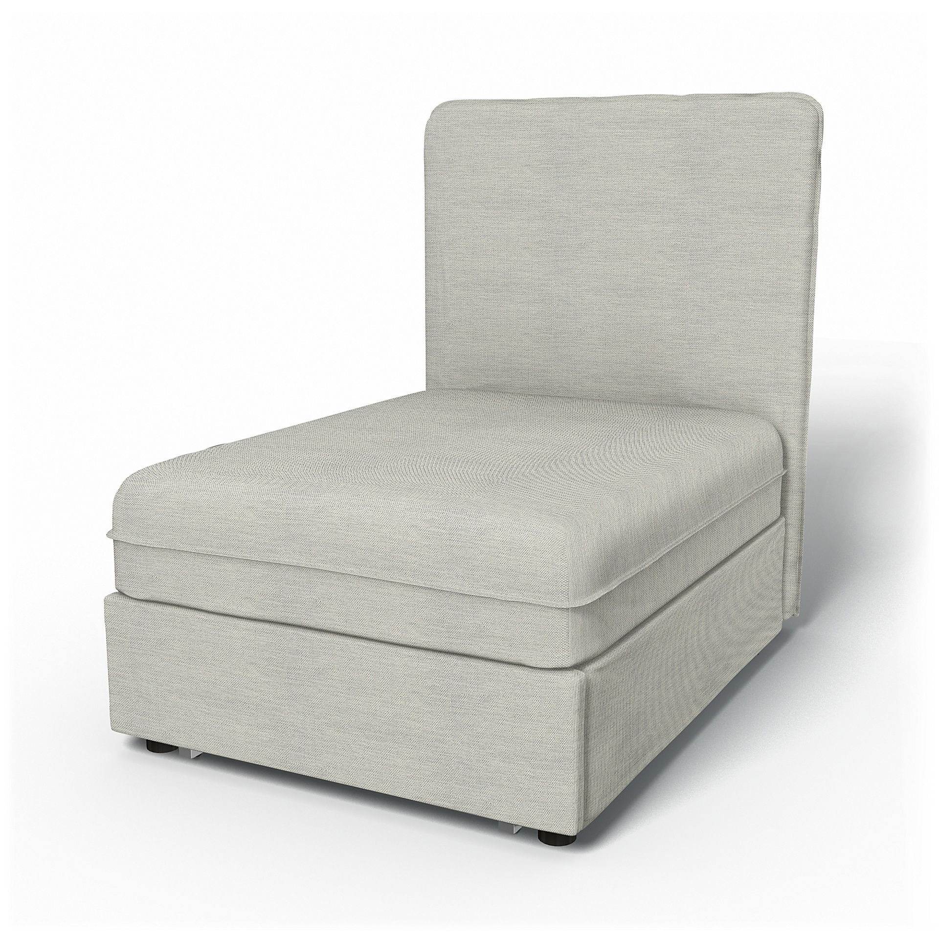 IKEA - Vallentuna Seat Module with High Back Sofa Bed Cover (80x100x46cm), Silver Grey, Cotton - Bemz