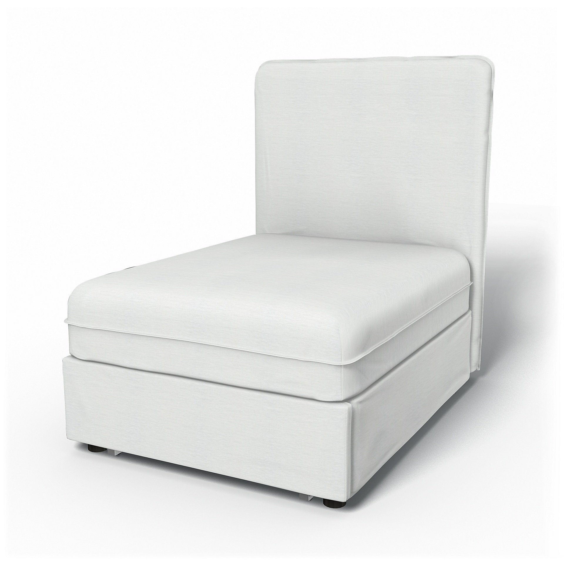 IKEA - Vallentuna Seat Module with High Back Sofa Bed Cover (80x100x46cm), White, Linen - Bemz