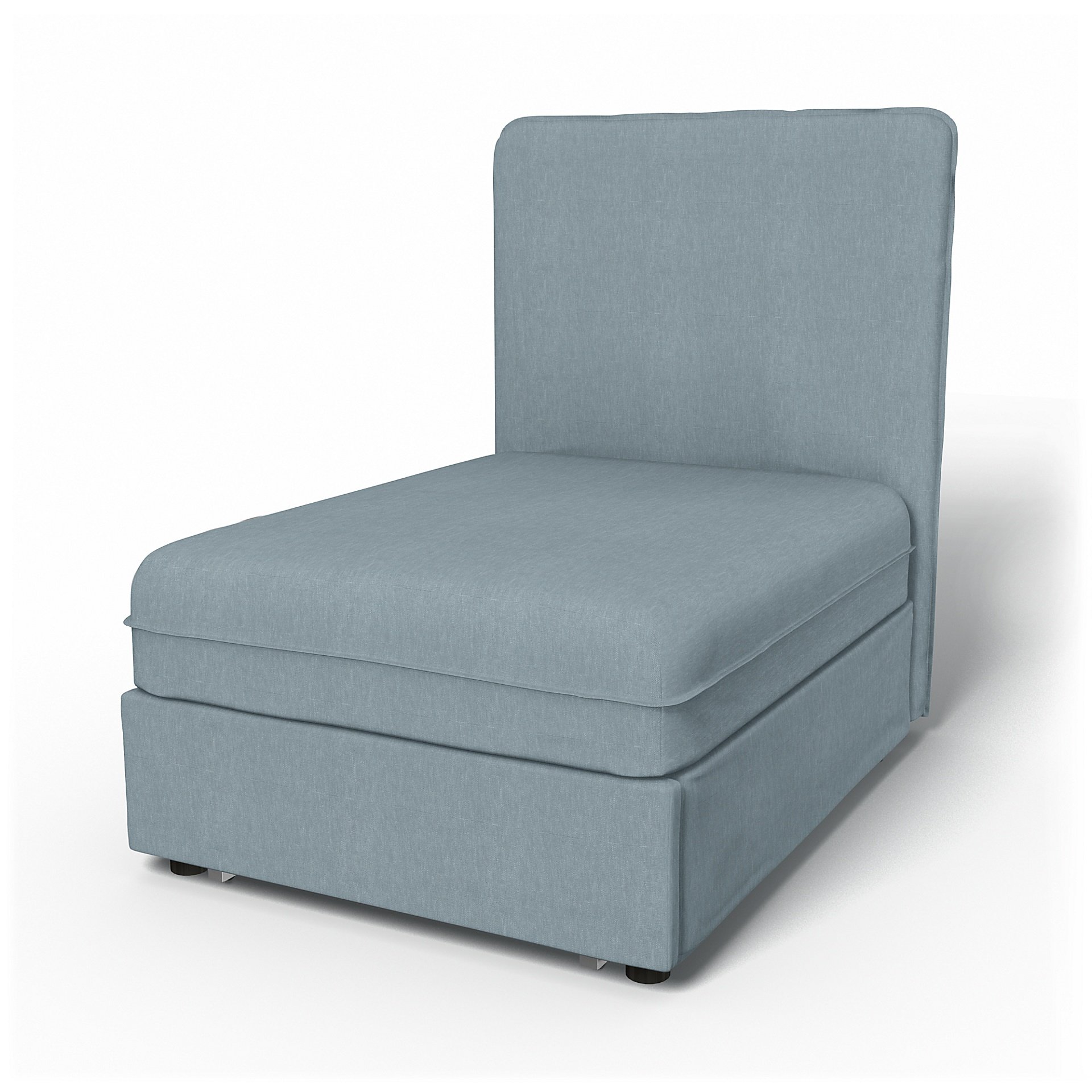 IKEA - Vallentuna Seat Module with High Back Sofa Bed Cover (80x100x46cm), Dusty Blue, Linen - Bemz
