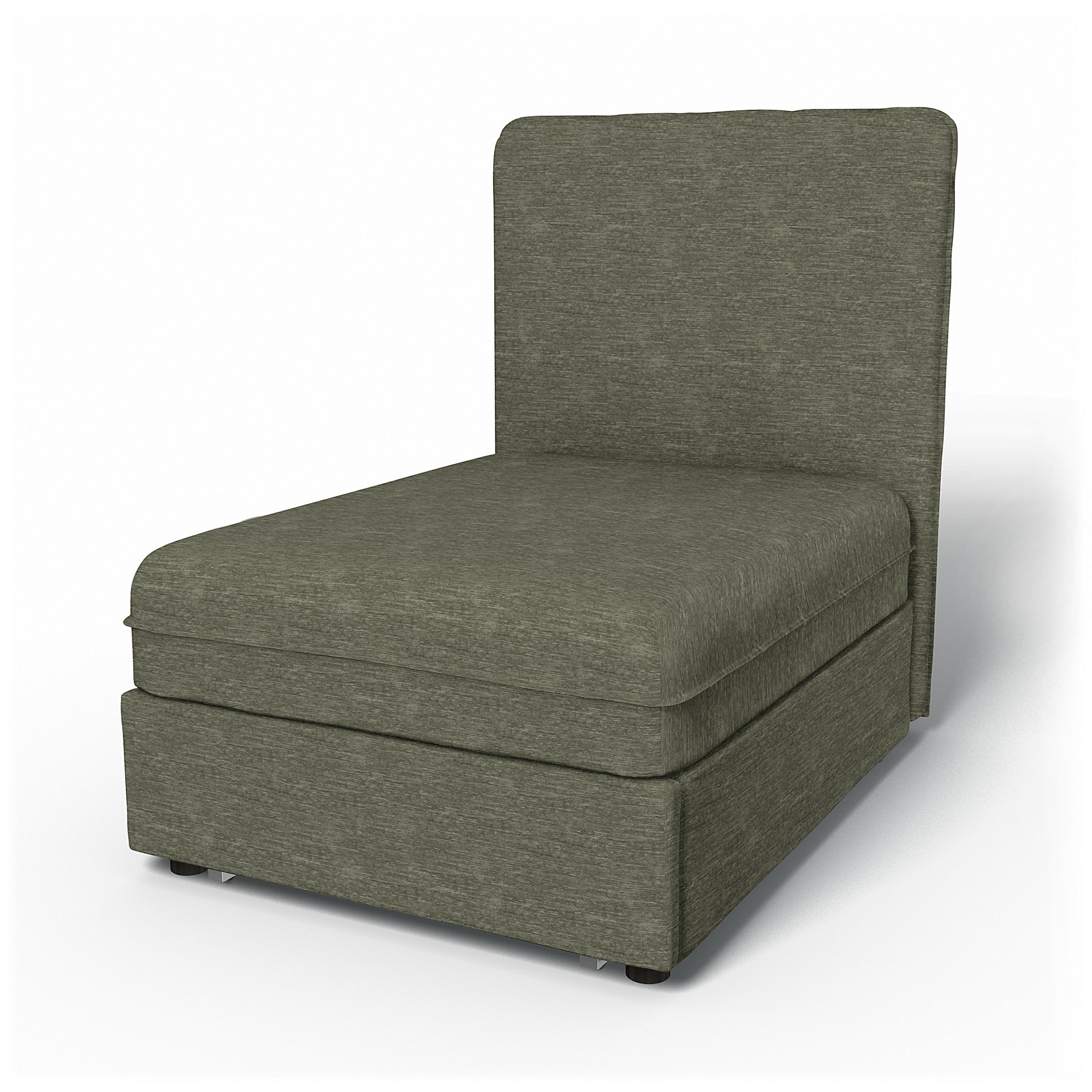 IKEA - Vallentuna Seat Module with High Back Sofa Bed Cover (80x100x46cm), Green Grey, Velvet - Bemz
