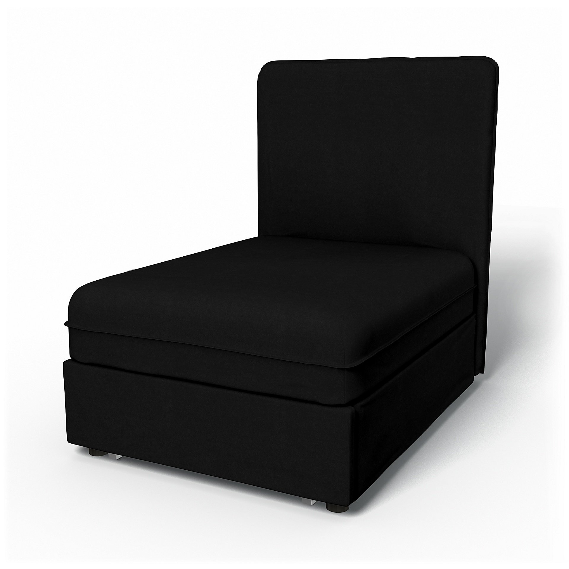 IKEA - Vallentuna Seat Module with High Back Sofa Bed Cover (80x100x46cm), Black, Velvet - Bemz