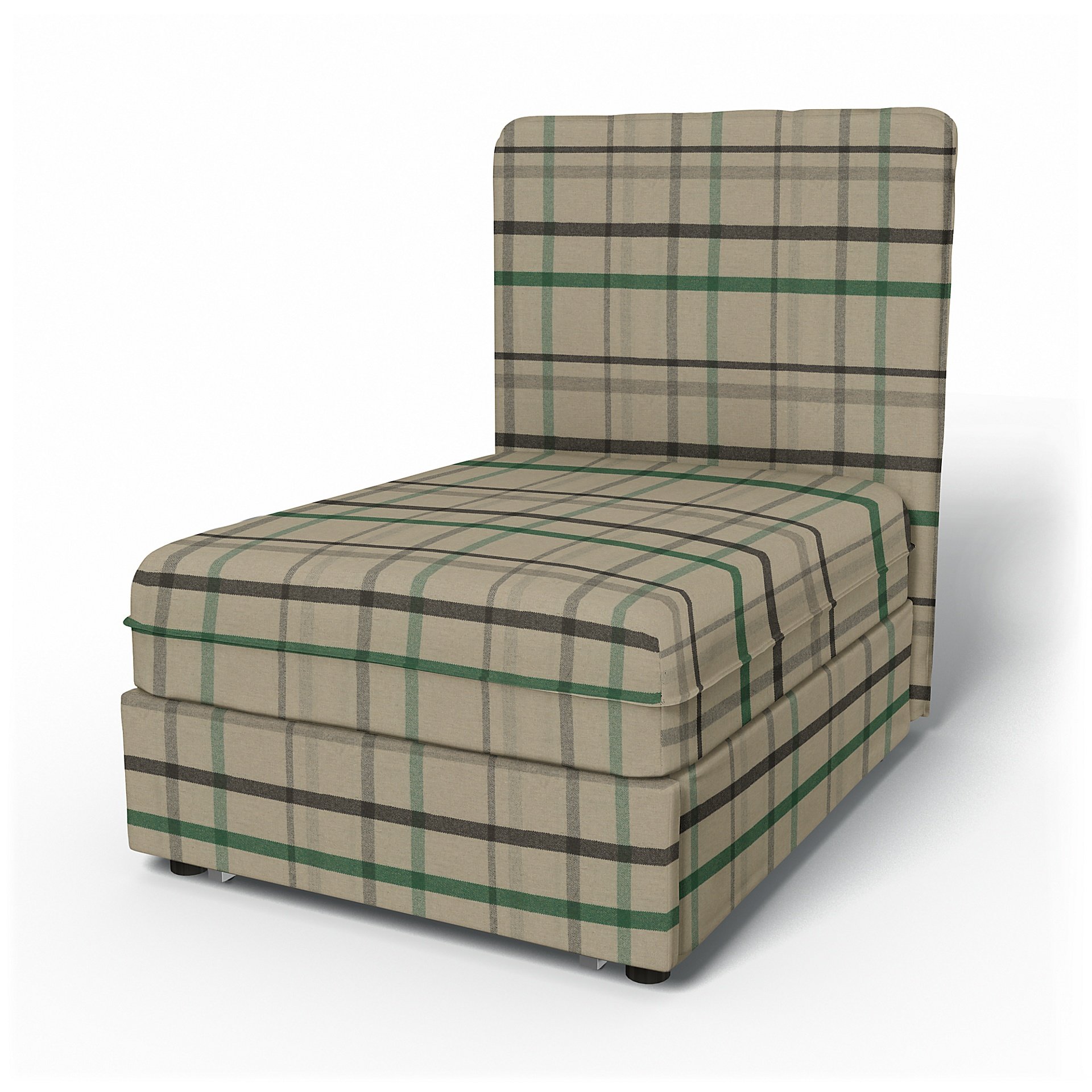 IKEA - Vallentuna Seat Module with High Back Sofa Bed Cover (80x100x46cm), Forest Glade, Wool - Bemz