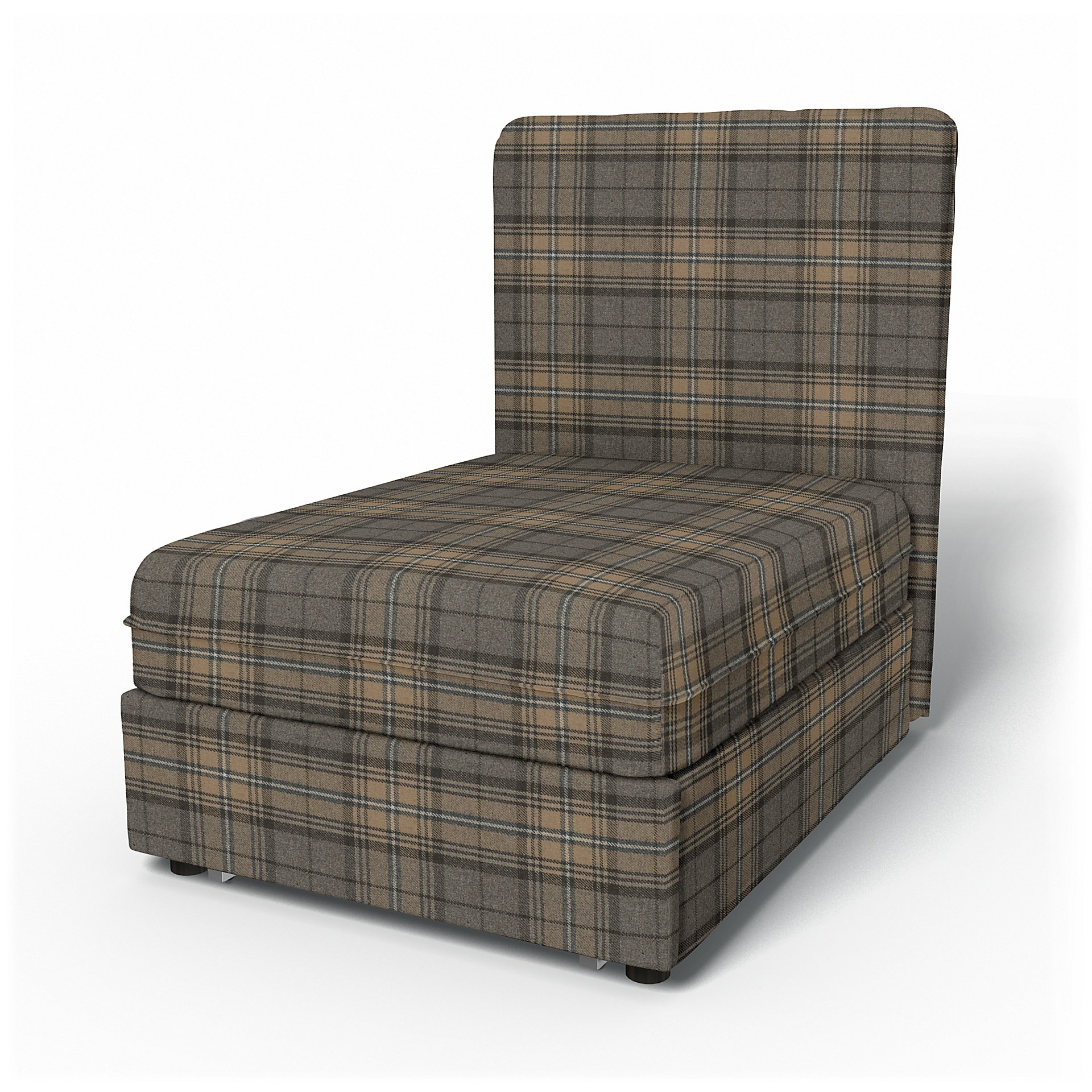 IKEA - Vallentuna Seat Module with High Back Sofa Bed Cover (80x100x46cm), Bark Brown, Wool - Bemz